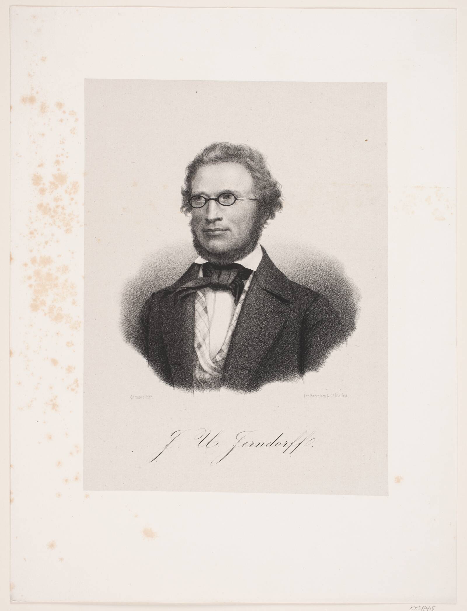 Just Ulrik Jerndorff, Peter Henrik Gemzøe, 1850