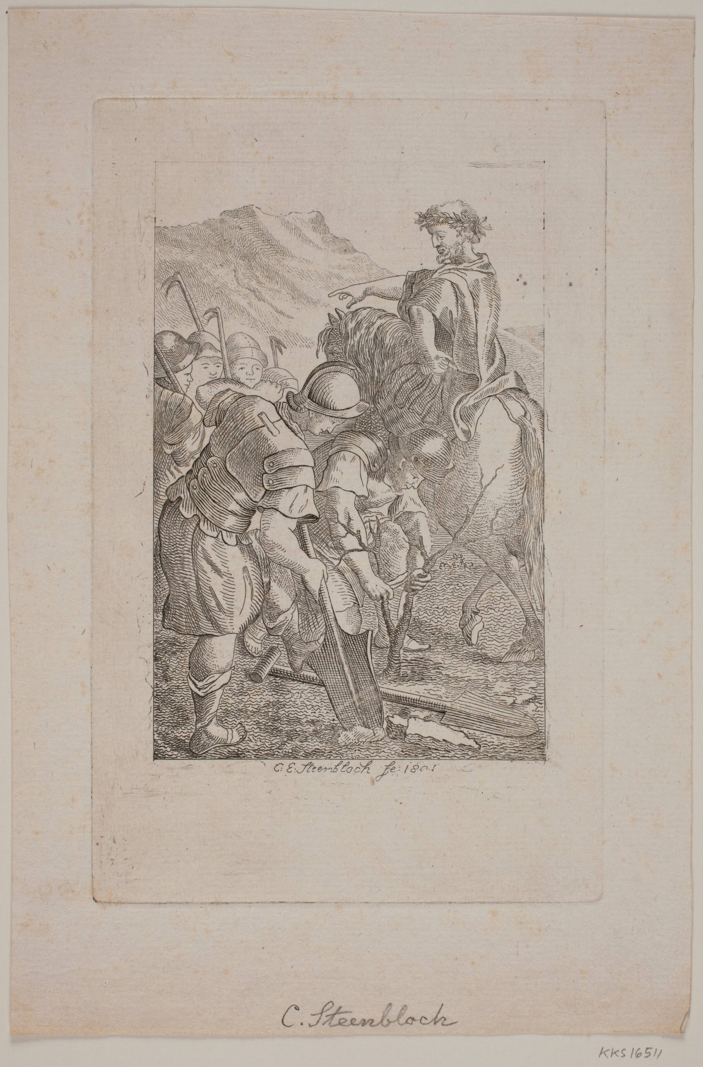 Romersk soldater planter vin, C. Steenbloch, 1801
