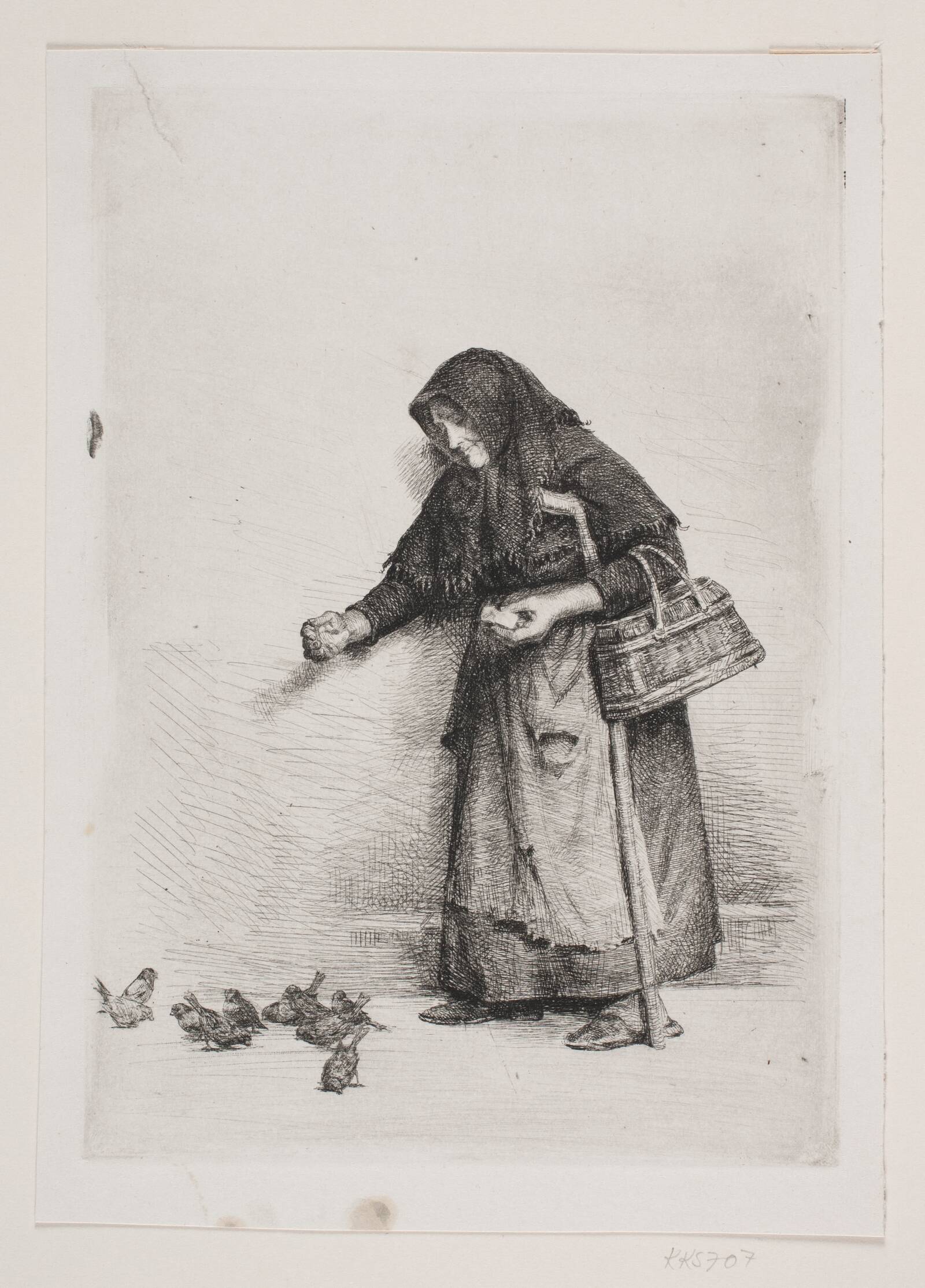 Konen med spurvene, Carl Bloch, 1886
