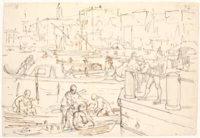 Scene ved rivaen i Venedig