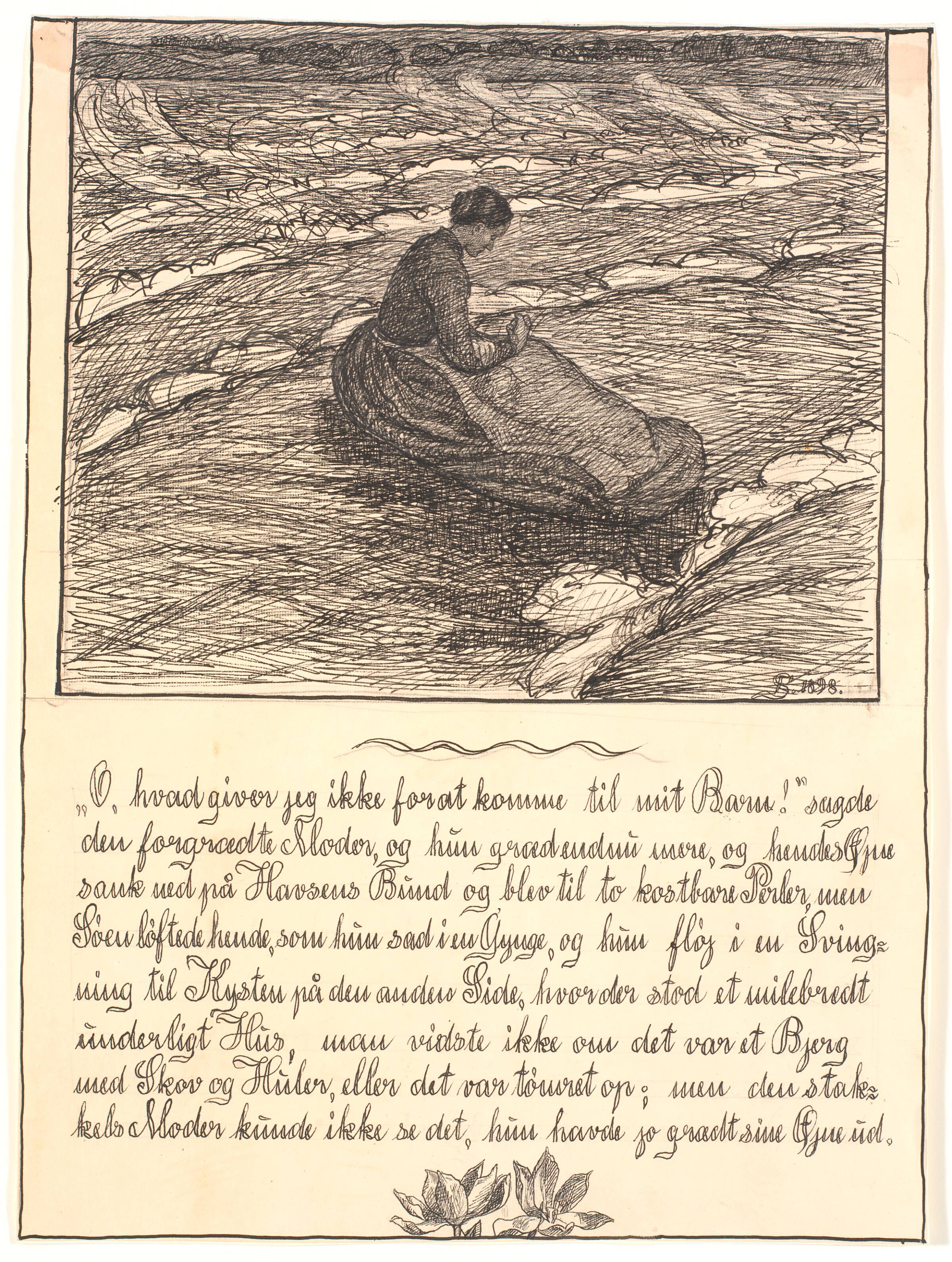 O, hvad giver jeg ikke for at komme til mit Barn!..., Fritz Syberg, 1898