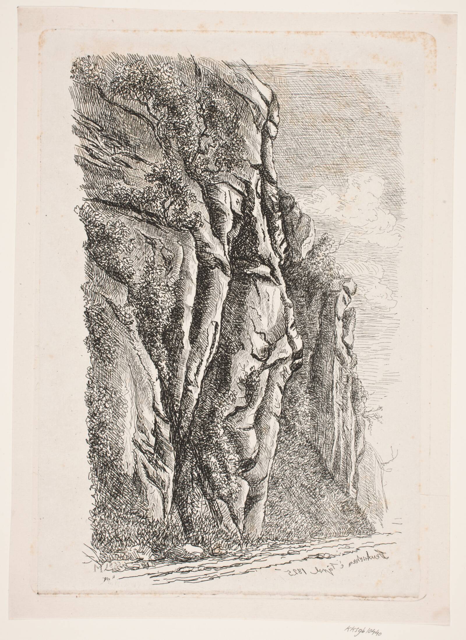 Klippeparti, J.P. Møller, 1833