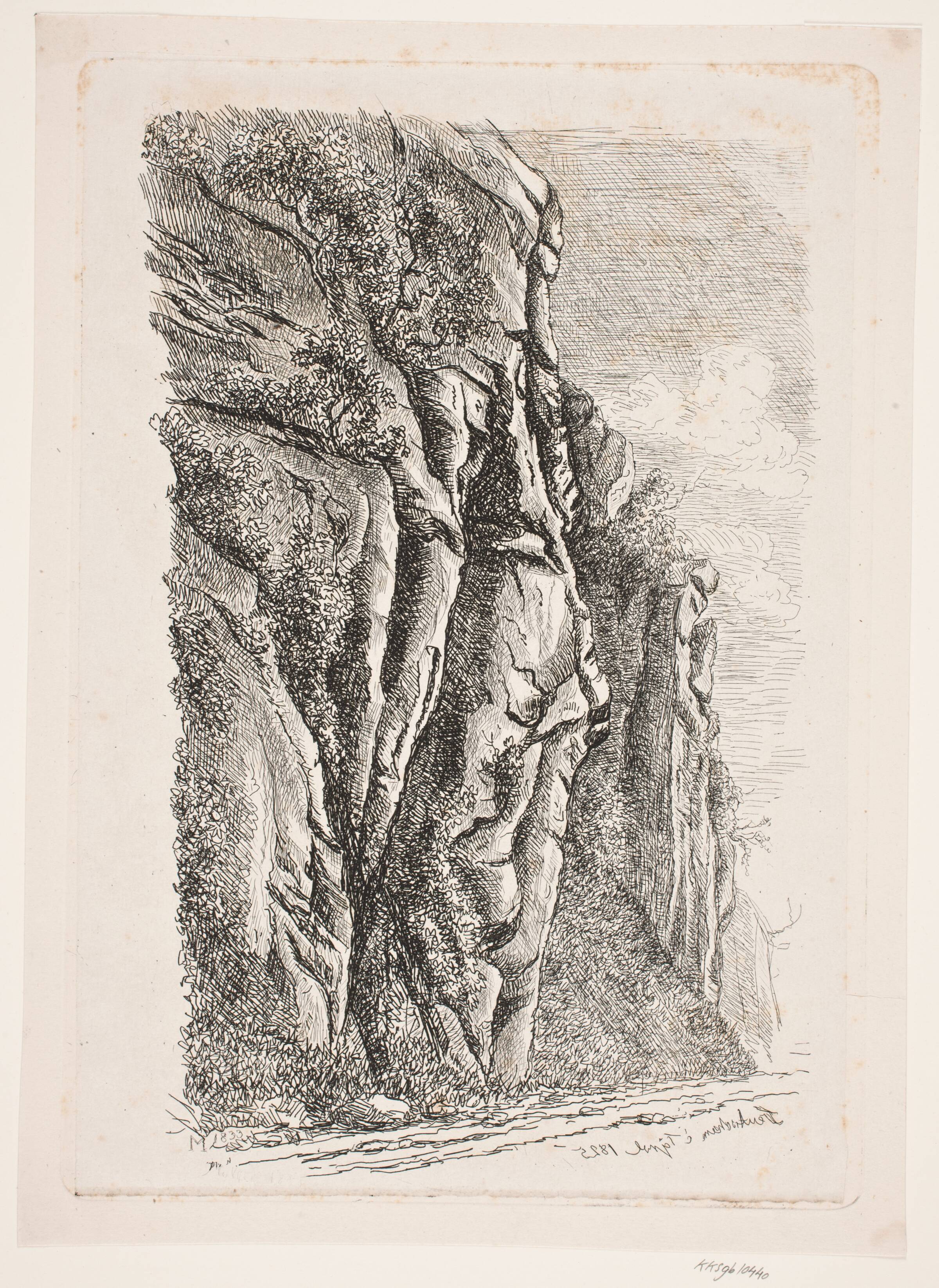 Klippeparti, J.P. Møller, 1833