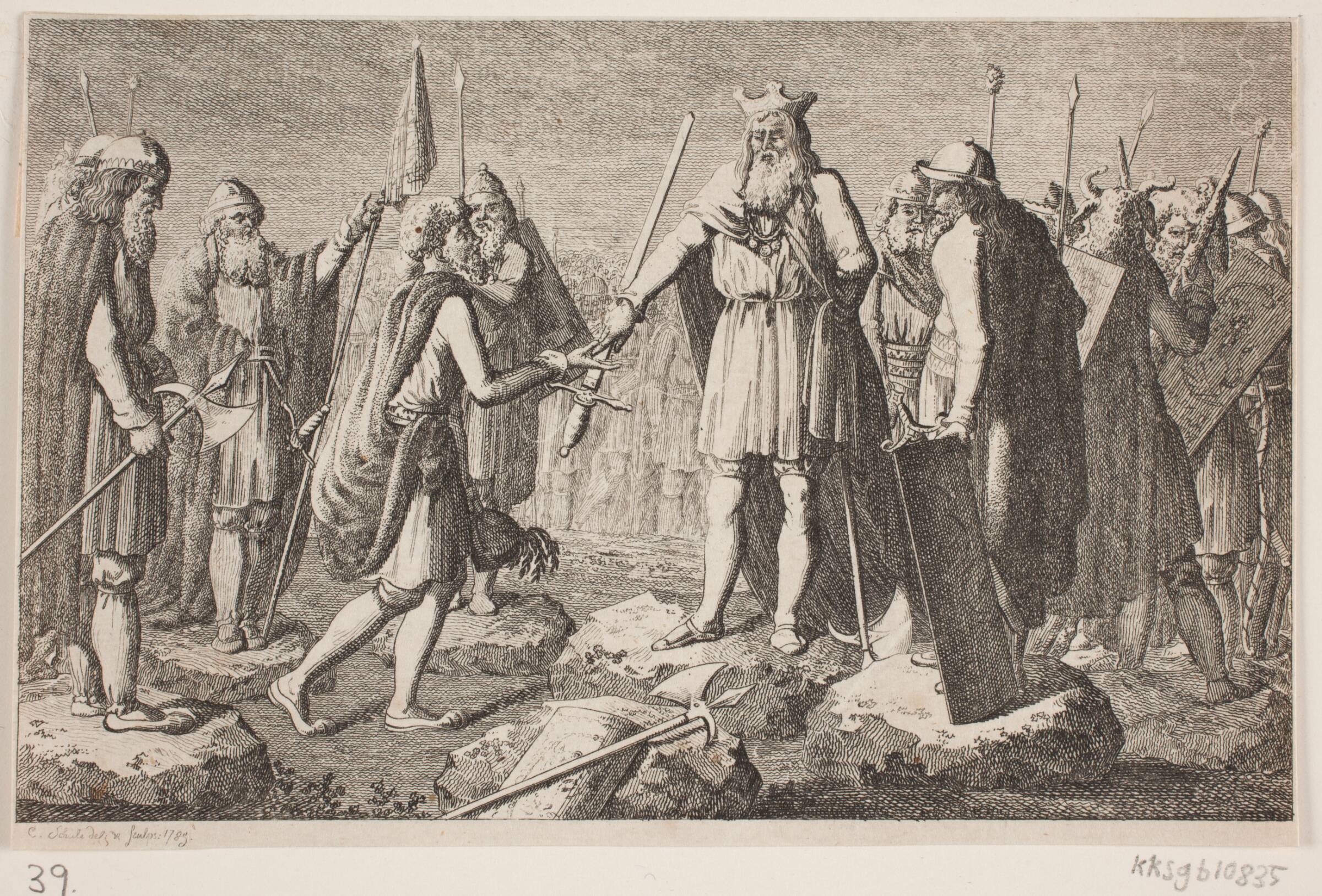 Titelvignet til "Lexicon over adelige Familier i Danmark, Norge og Hertugdømmerne", Georg Christian Schule, 1785