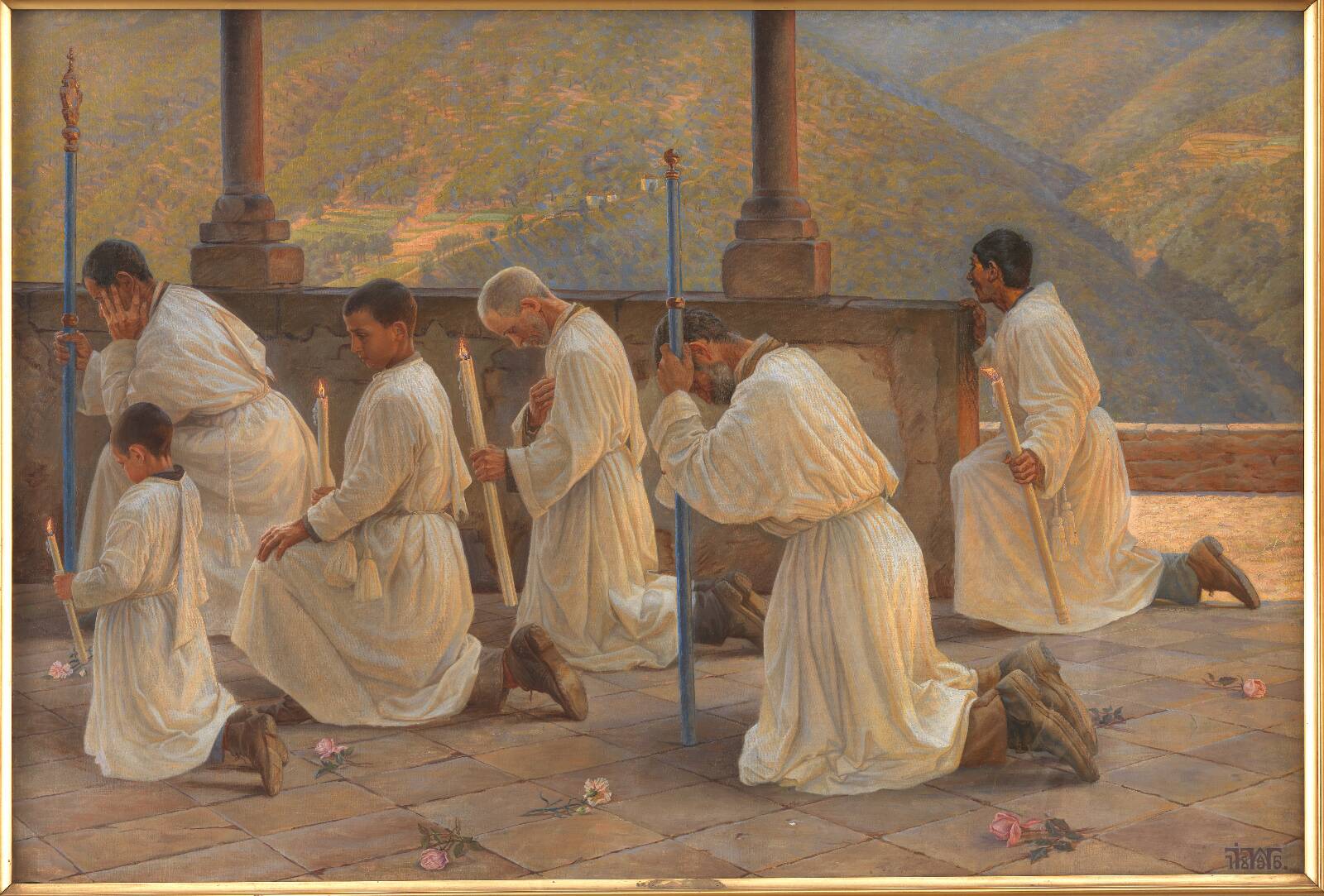 Bøn om regn. Procession i Apenninerne, by Johannes Wilhjelm, 1895