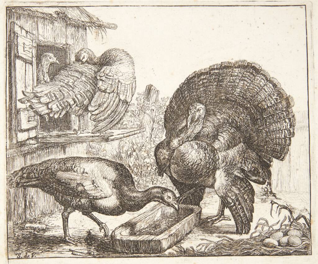 Fire kalkuner, Simon de Vlieger, 1600-1653