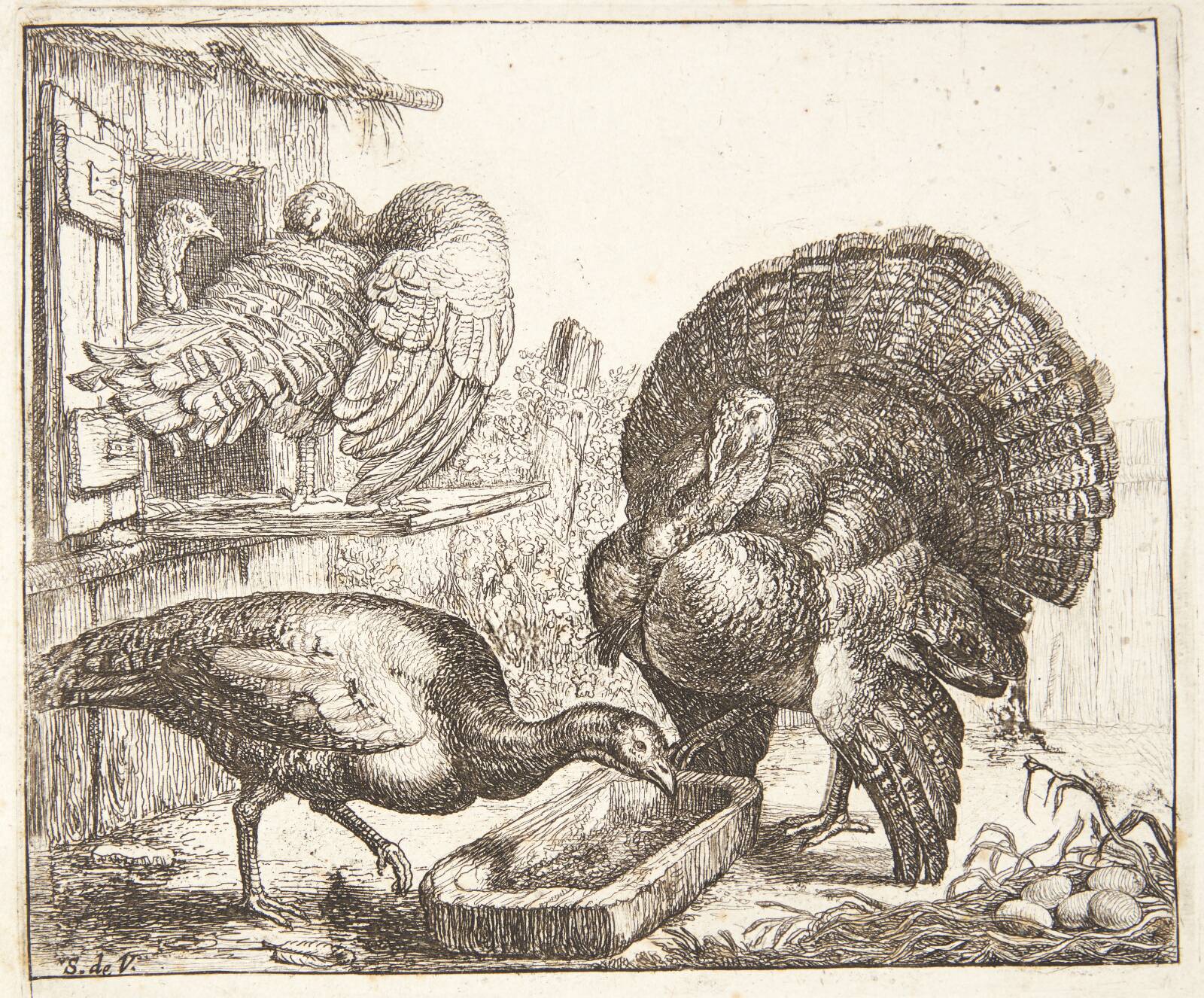 Fire kalkuner, Simon de Vlieger, 1600-1653