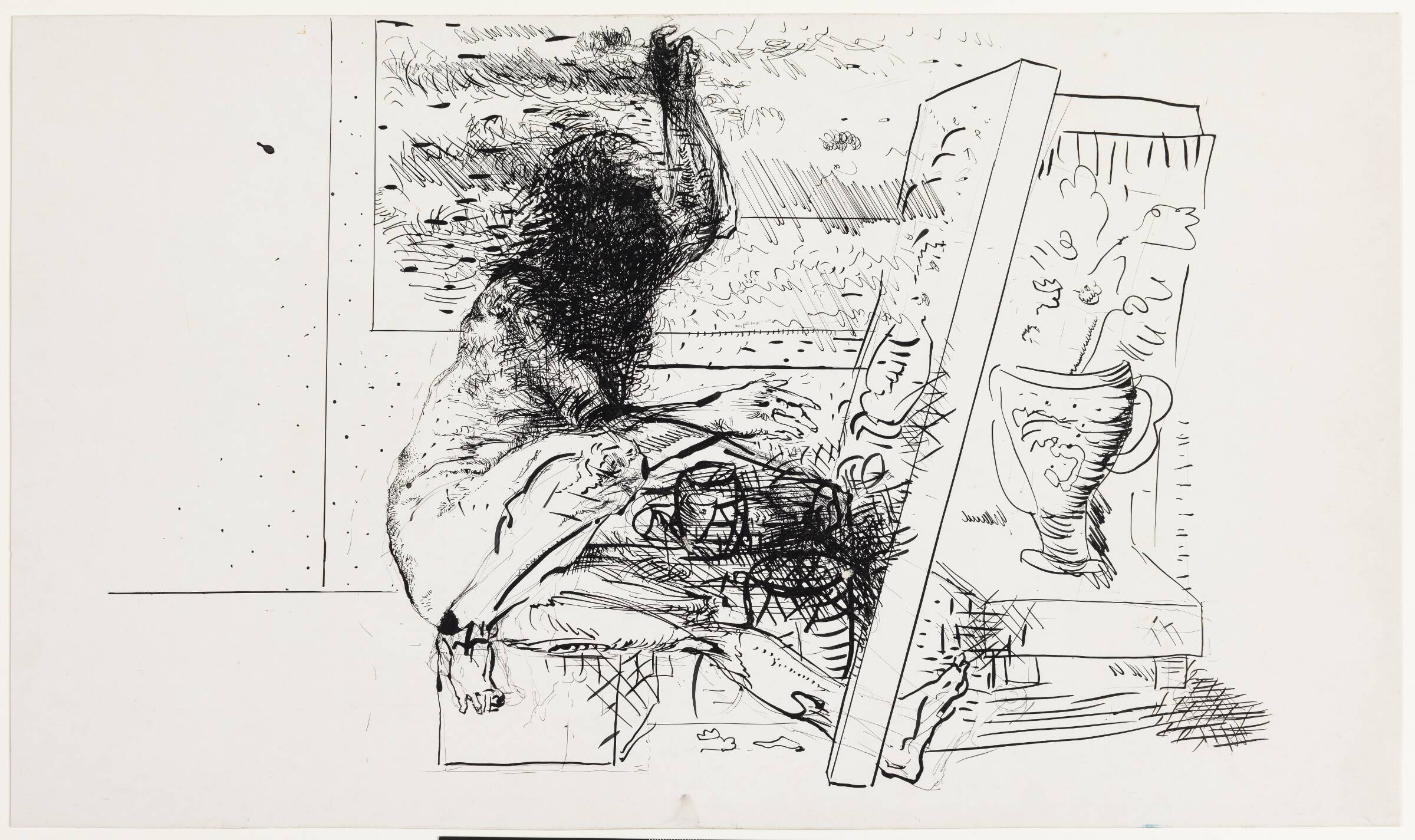 Kunstner i atelier, Finn Winge Nielsen, 1973