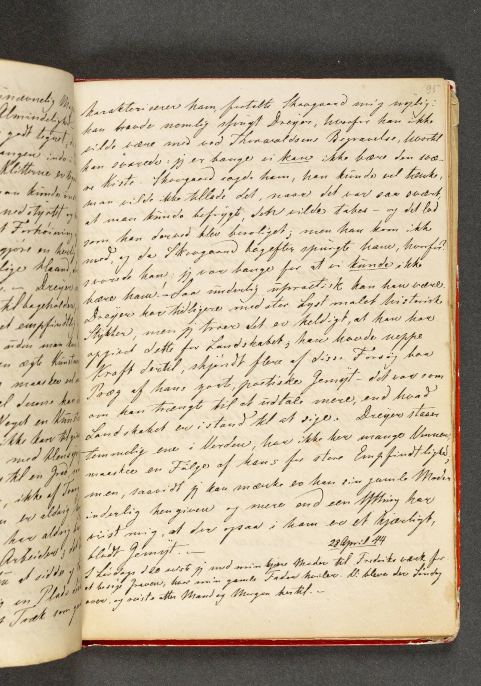 Dagbog. Side 95, Johan Thomas Lundbye, 1844