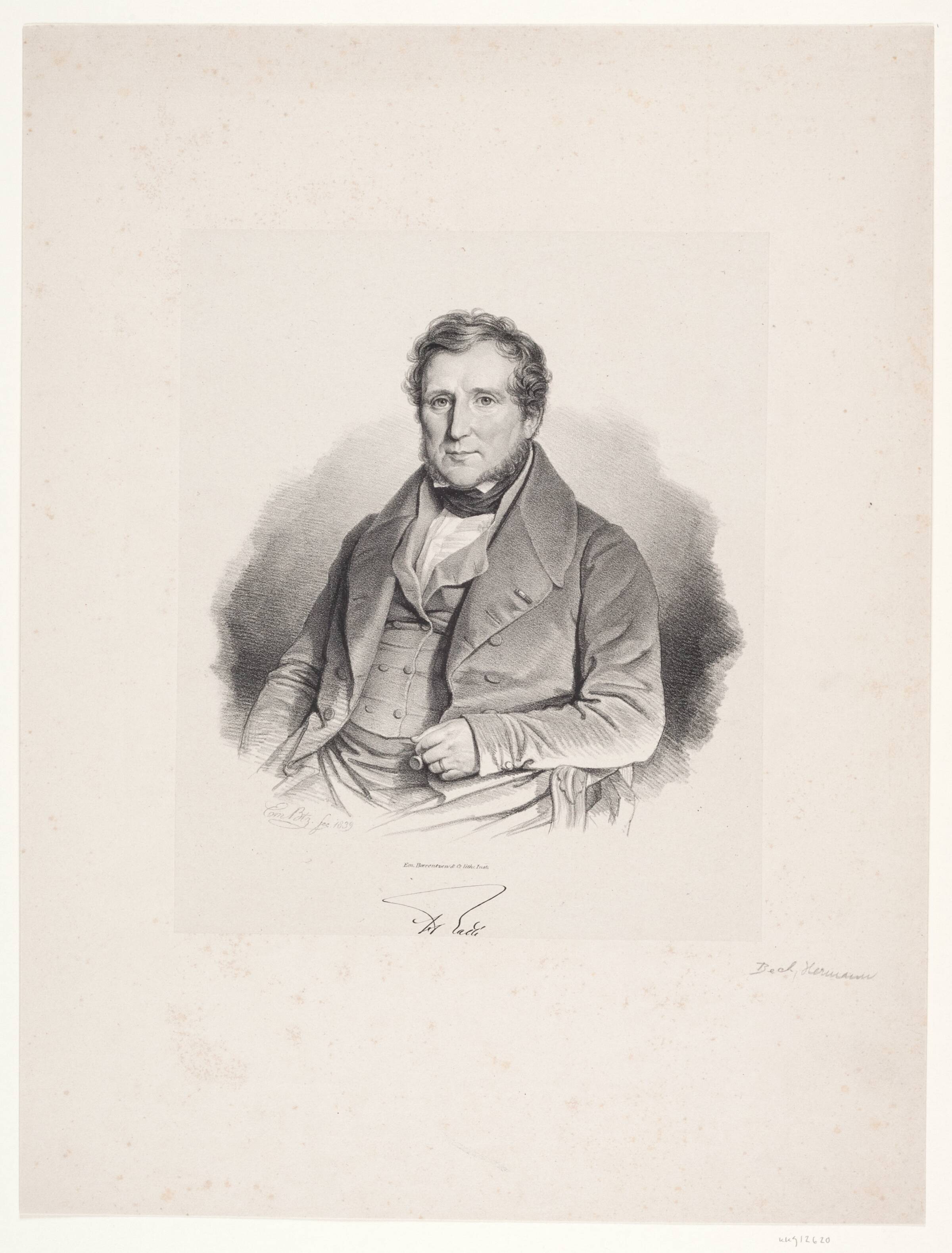 Hermann Bech, Emil Ditlev Bærentzen, 1839