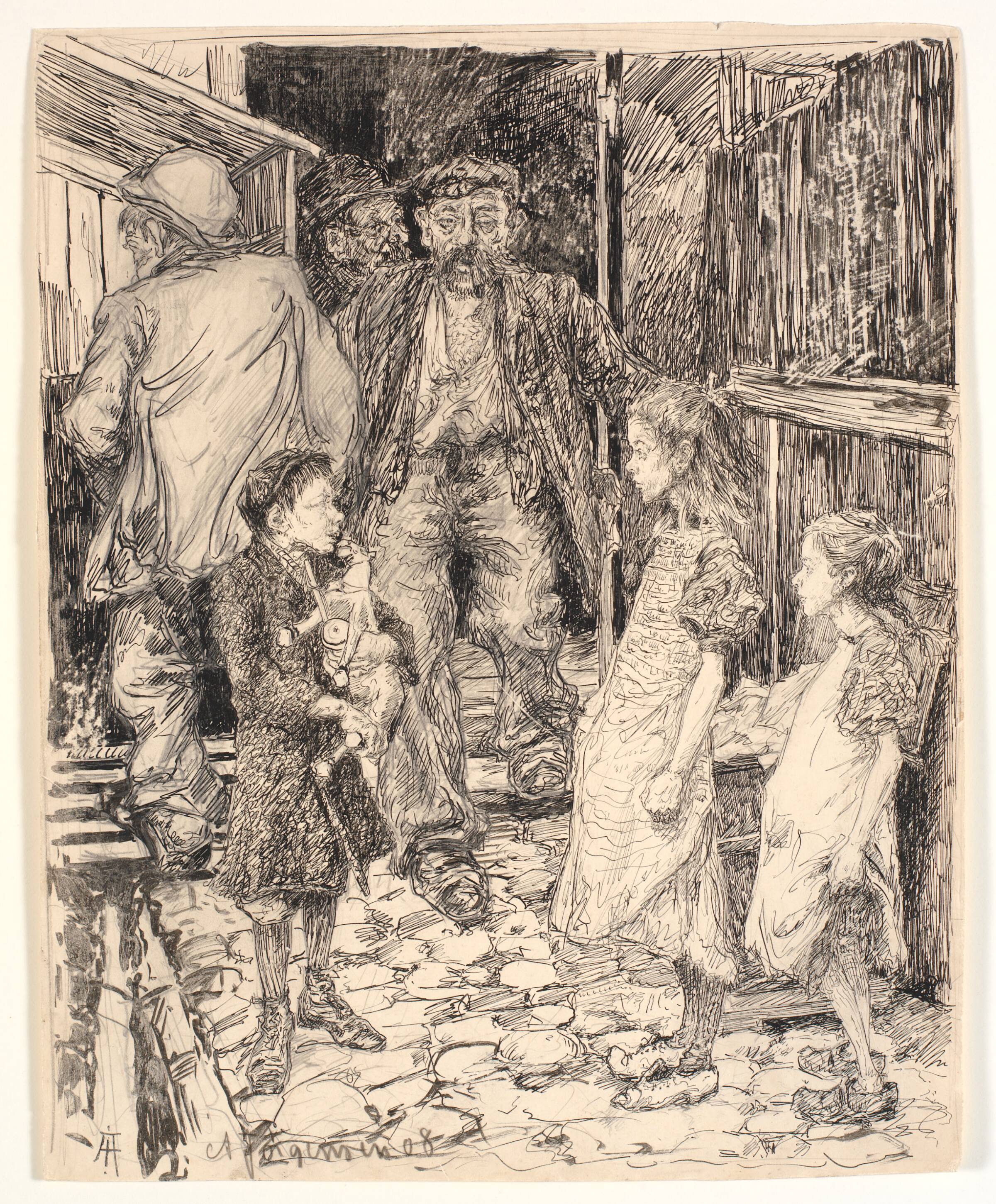 Lørdag aften. Eller: Sådan er far alletider om lørdagen, Aksel Jørgensen, 1908