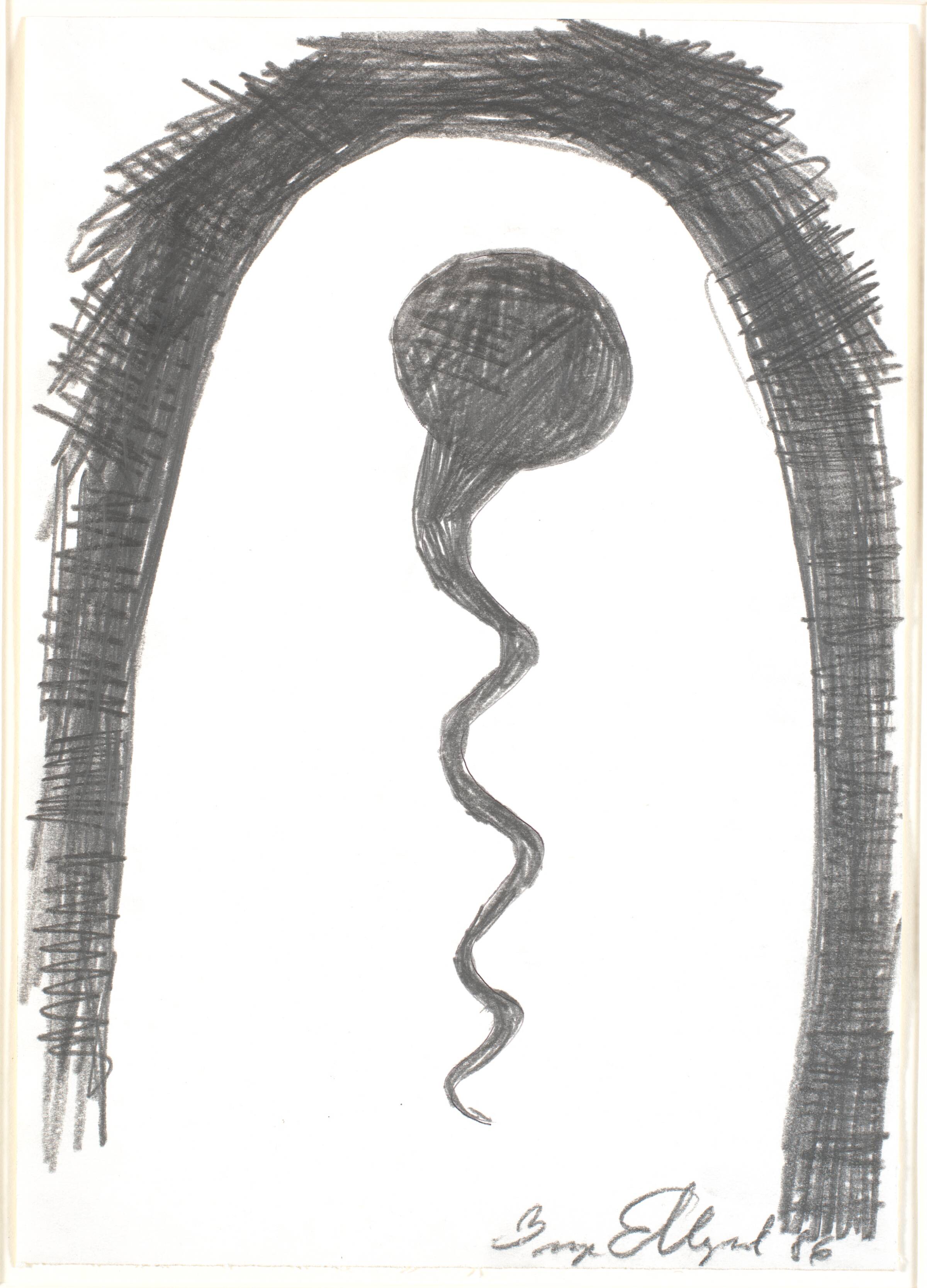 Tegning, Inge Ellegaard, 1986