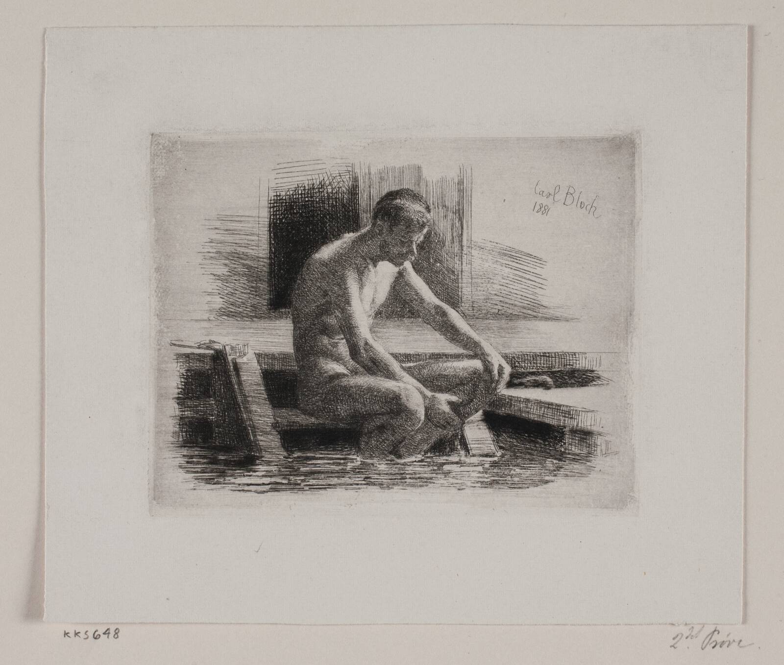 Lille badende mand, Carl Bloch, 1881