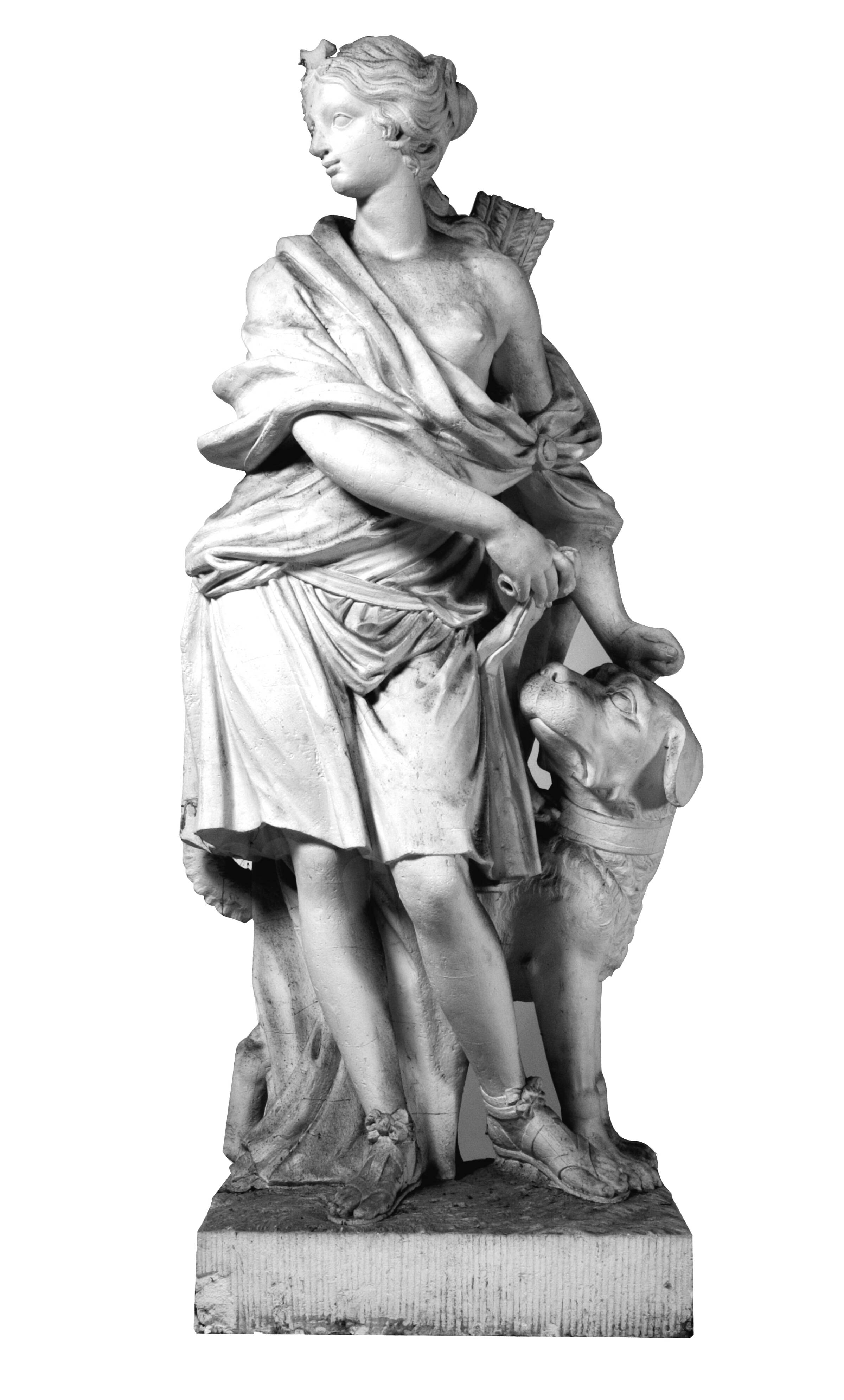 Diana, halvt draperet, fulgt af sin hund, S.C. Stanley, 1756