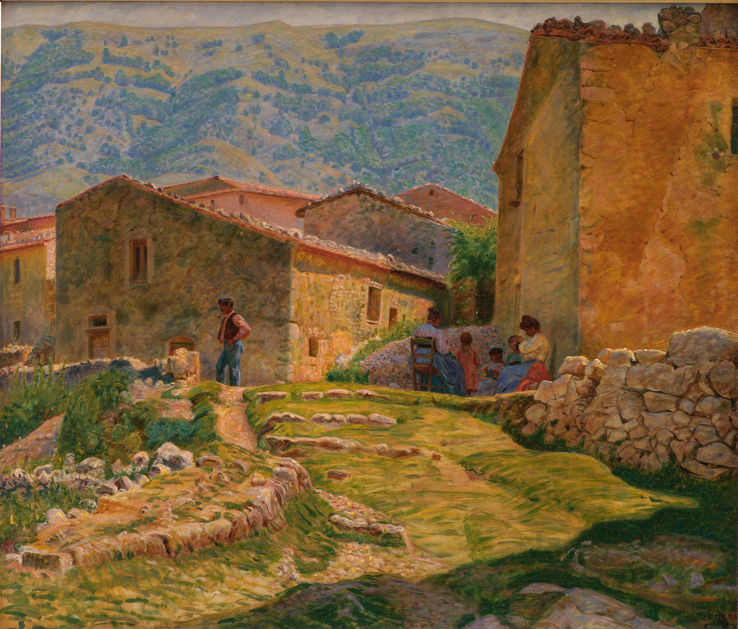 Solskinsformiddag i Civita d'Antino, Kristian Zahrtmann, 1905