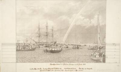 Thorvaldsens ankomst og modtagelse på Københavns red den 17. september 1838.