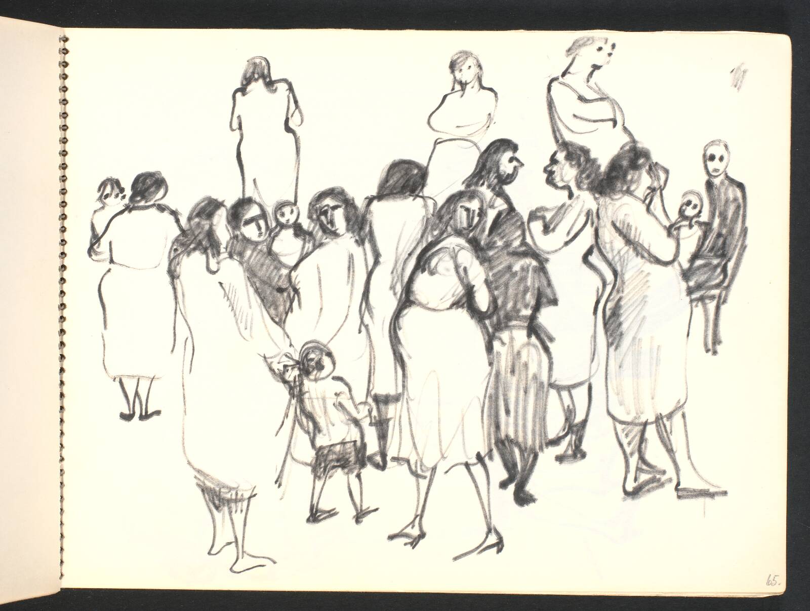 Forsamling af en mængde kvinder, Gottfred Eickhoff, 1952