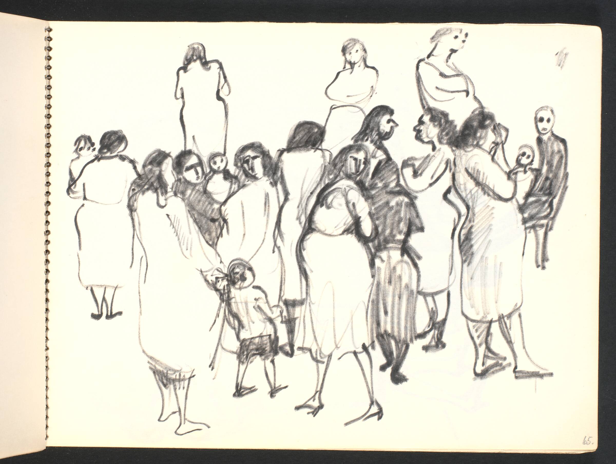 Forsamling af en mængde kvinder, Gottfred Eickhoff, 1952