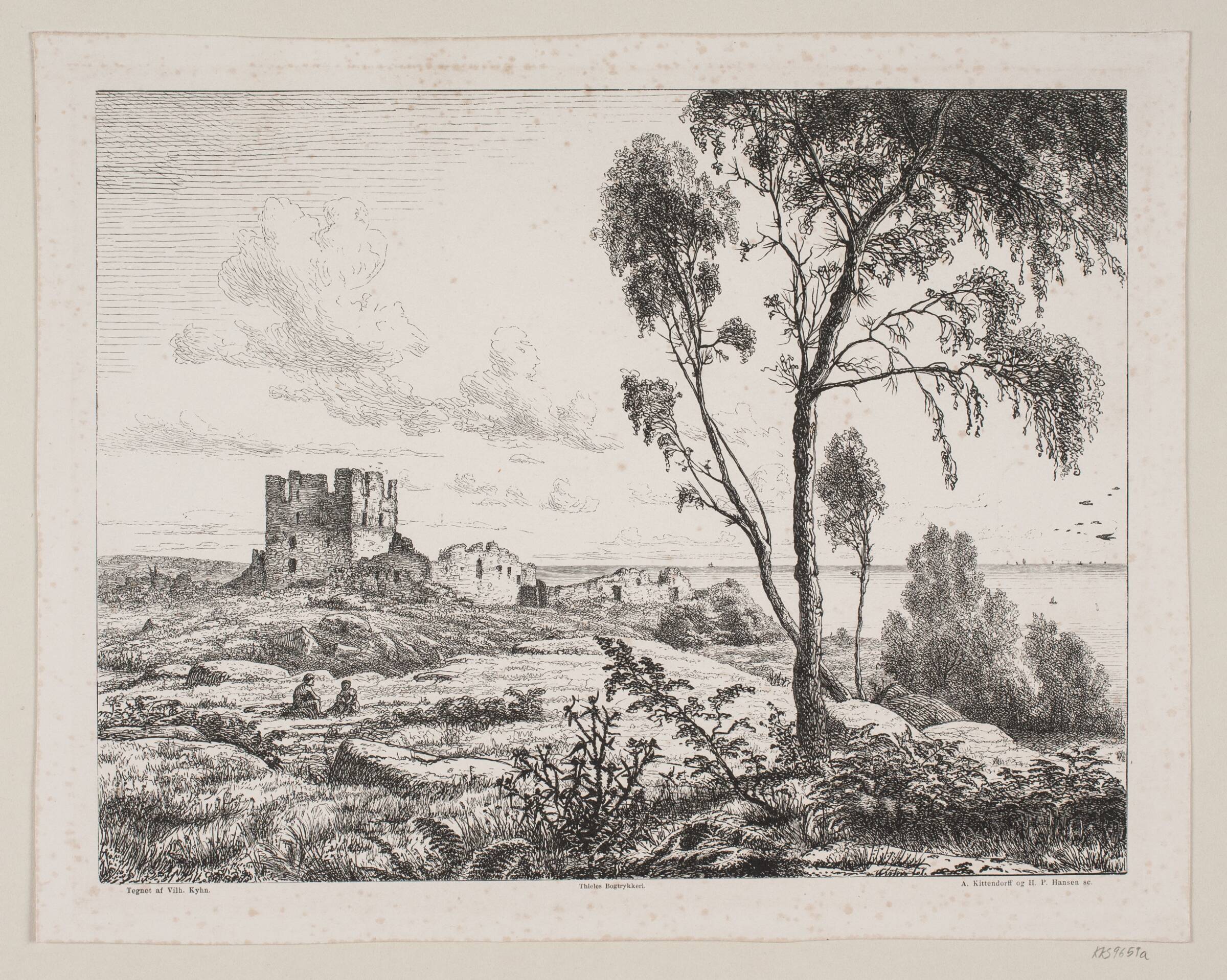 Parti ved Hammershus, Axel Theodor Kittendorff, 1869-1873
