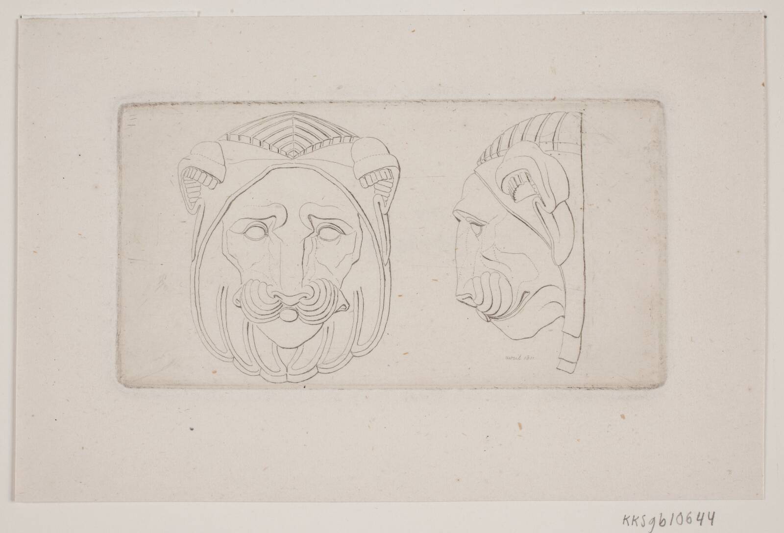 Løvehoved, G.F. Hetsch, 1811
