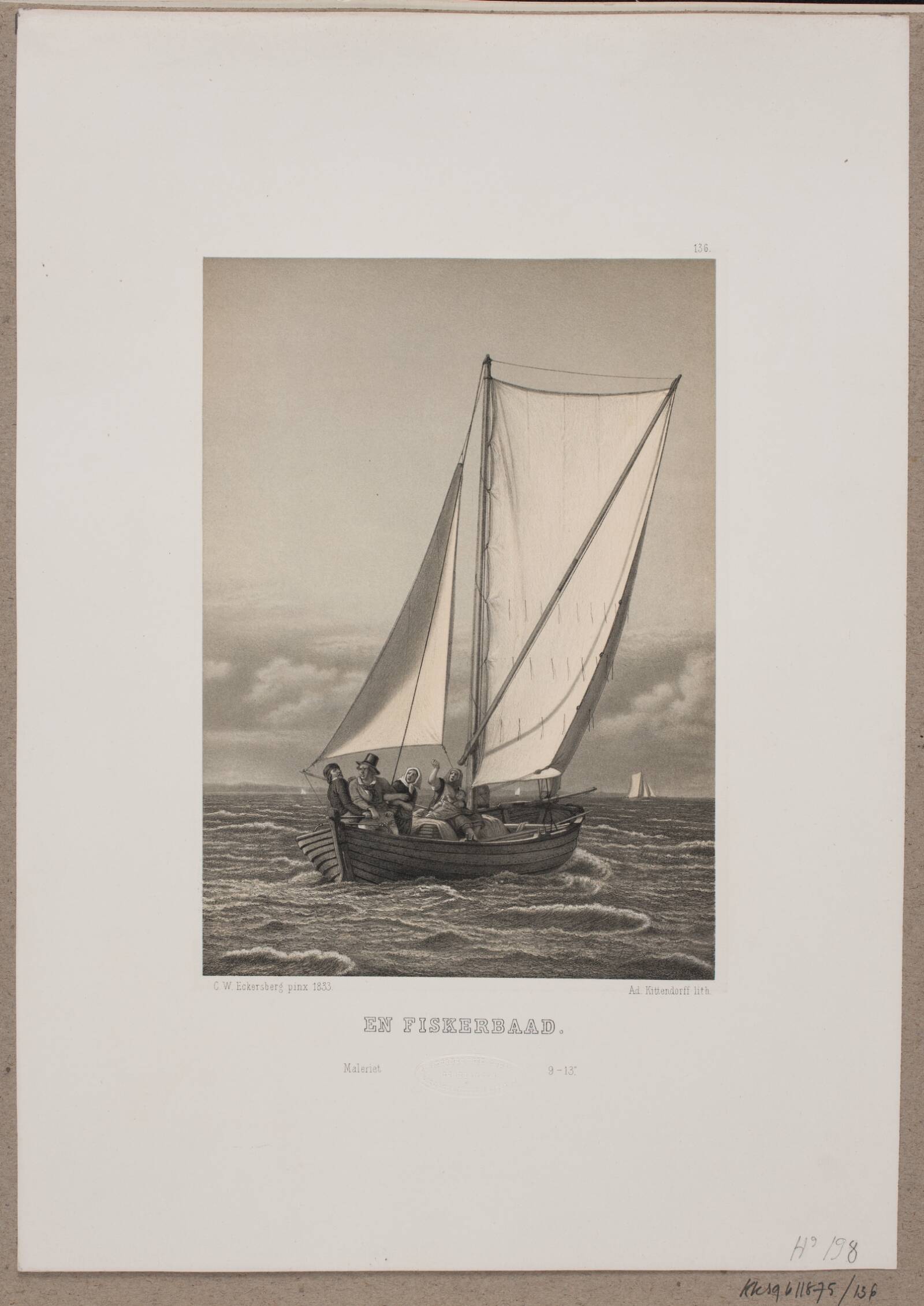 En fiskerbåd, Adolph Kittendorff, 1880-1889