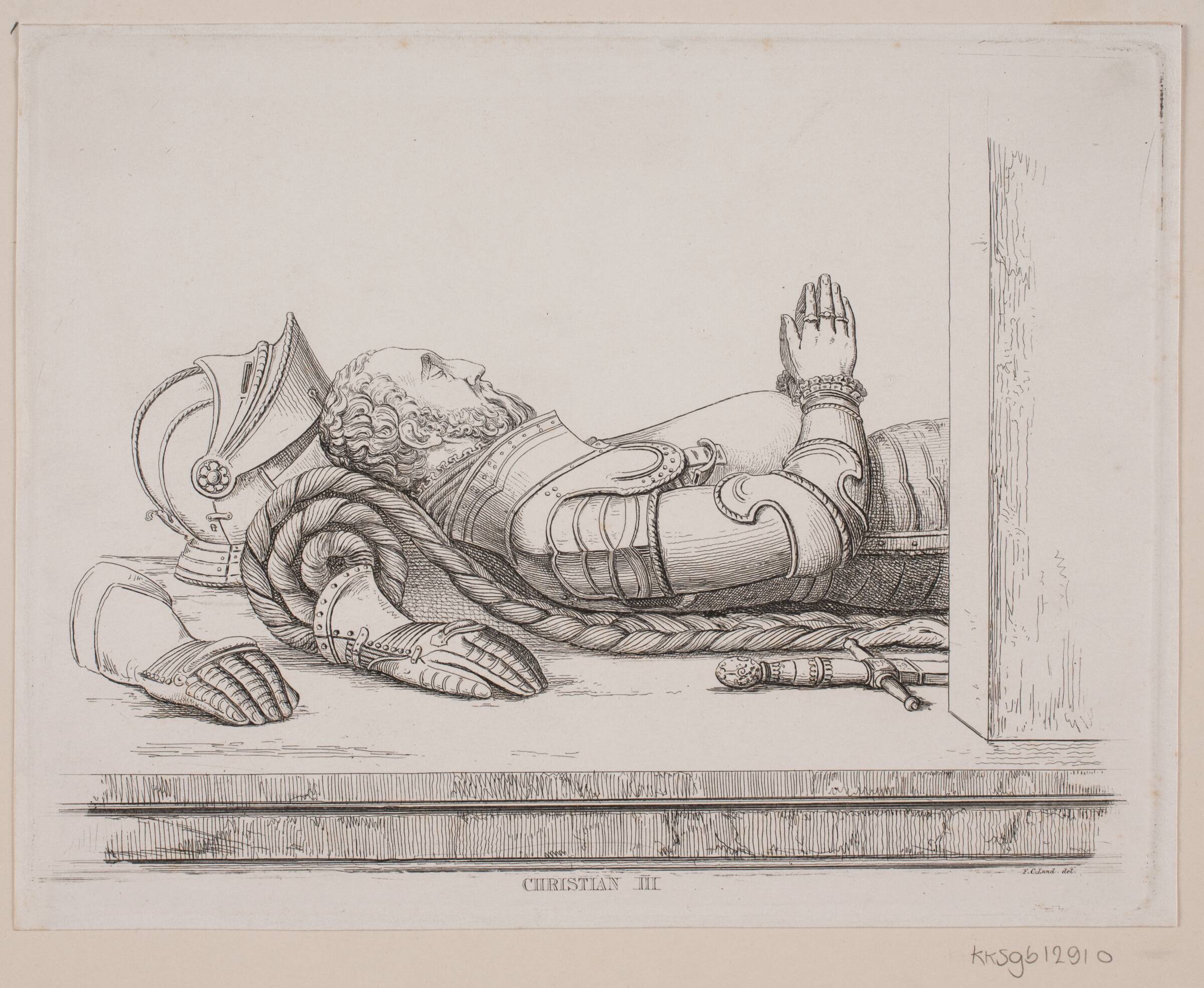 Christian III. Fra monumentet i Roskilde Domkirke, Julius Magnus-Petersen, 1851