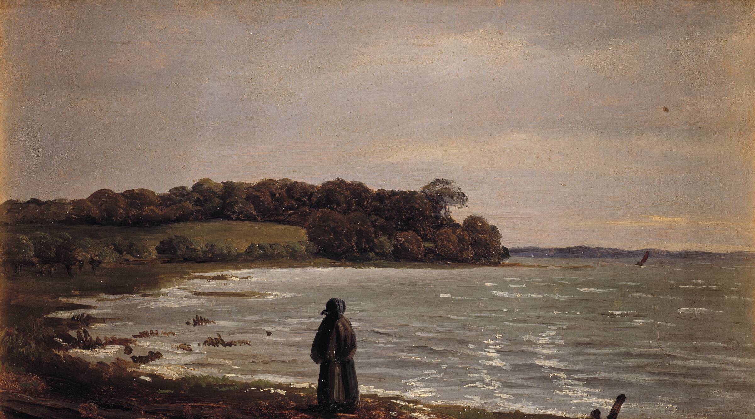 Ved Præstø Fjord i blæst, Carlo Dalgas, 1847