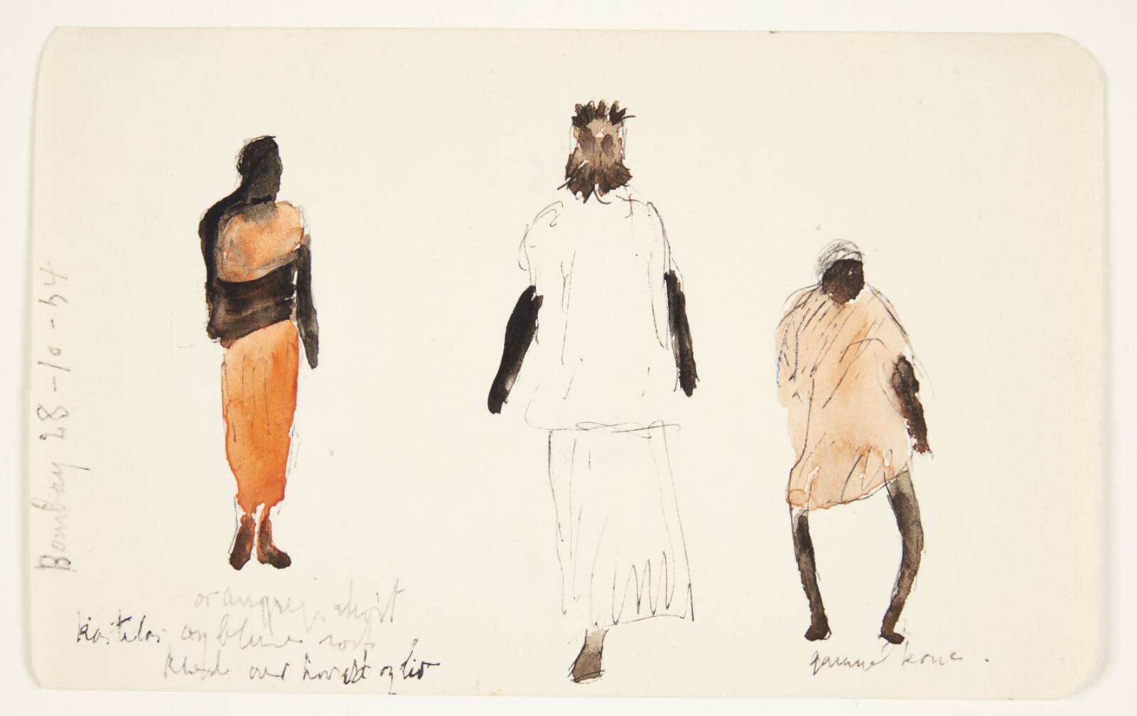 Tre figurstudier, Olivia Holm-Møller, 1954