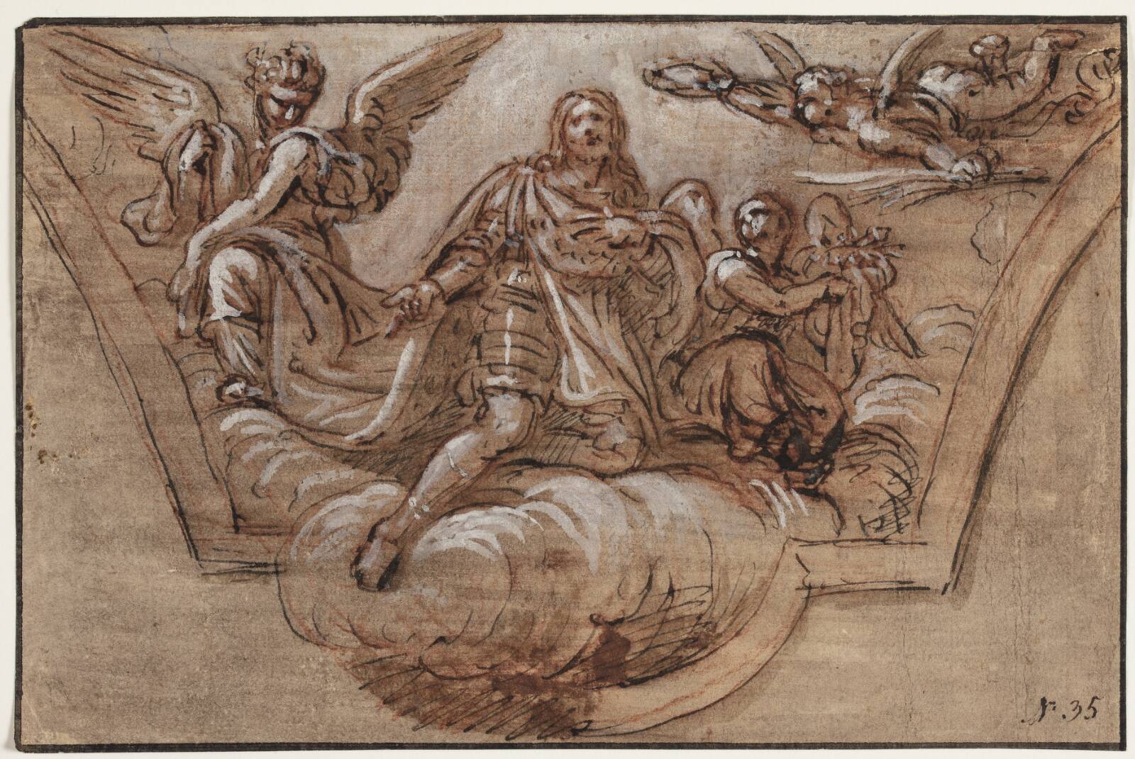 Udkast til loftsdekoration, Pierre Mignard, 1612-1695