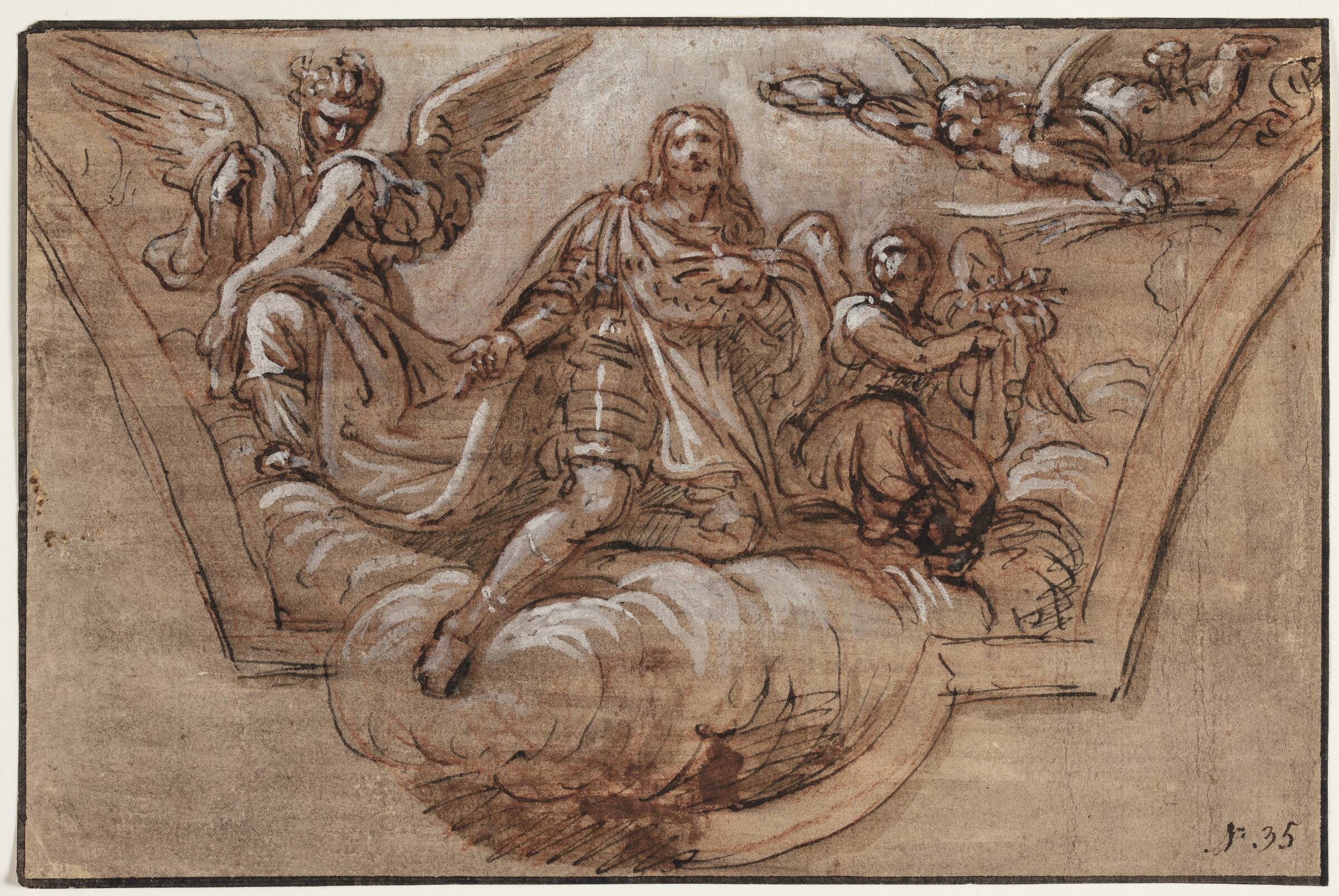 Udkast til loftsdekoration, Pierre Mignard, 1612-1695