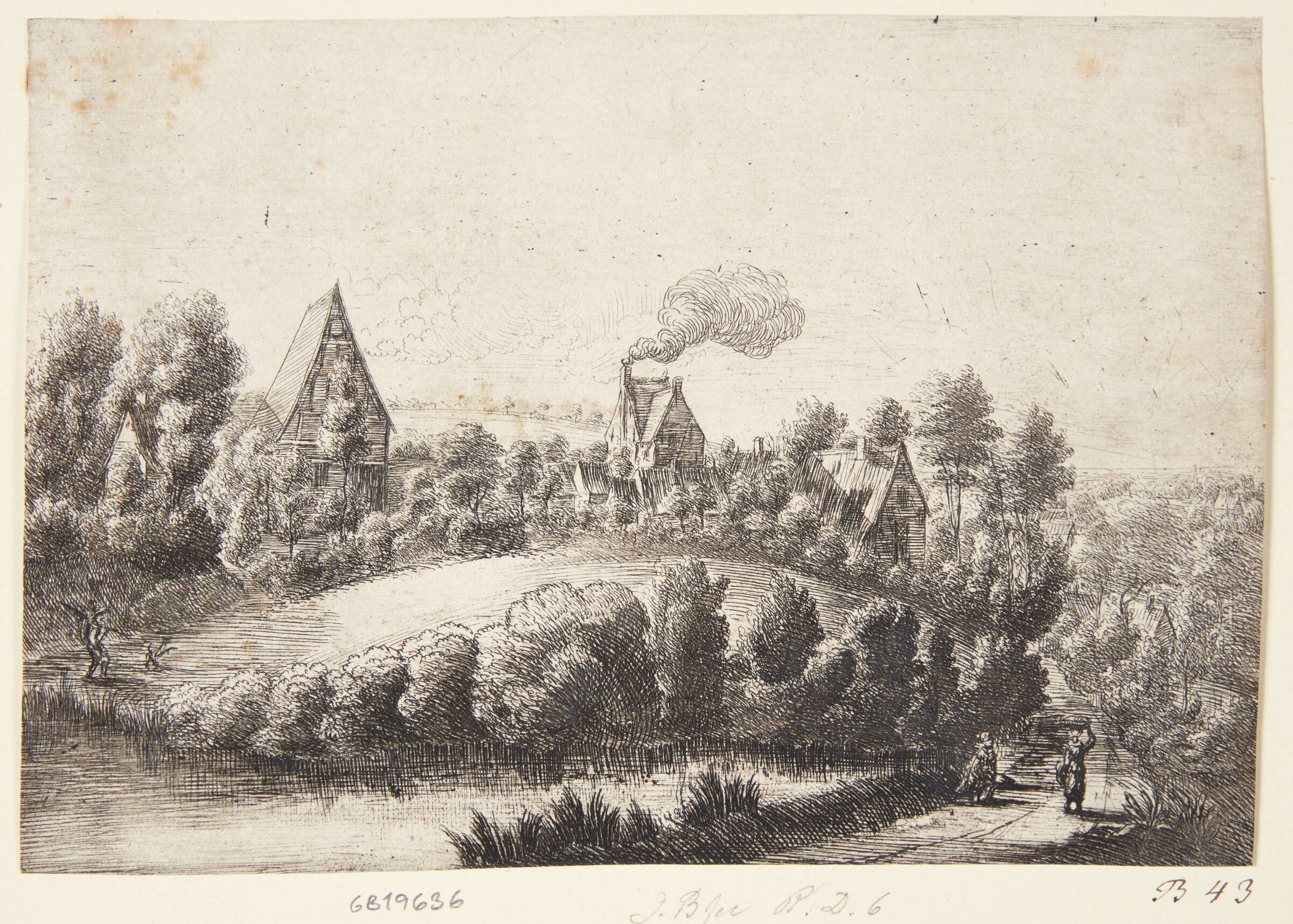 Landskab med en bakke, Jean Baptiste Bonnecroy, 1618-1676