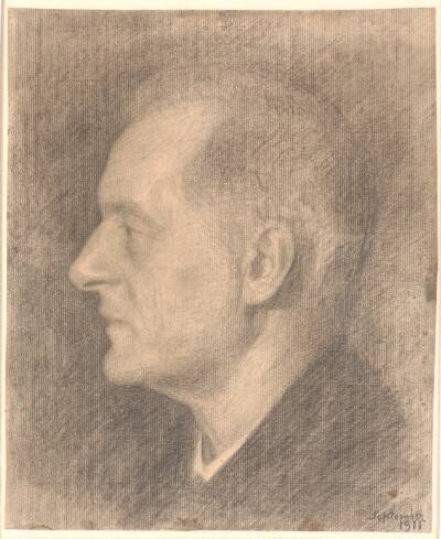 Portræt af Alfred Bramsen, profil m.v.