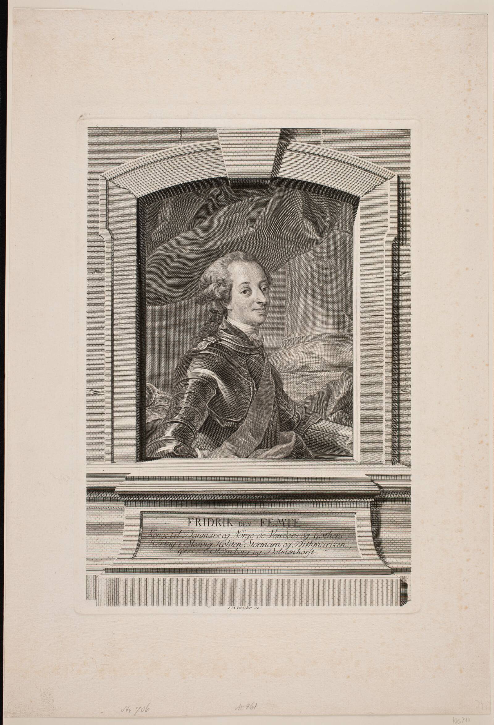 Kong Frederik V, J.M. Preisler, 1768-1771
