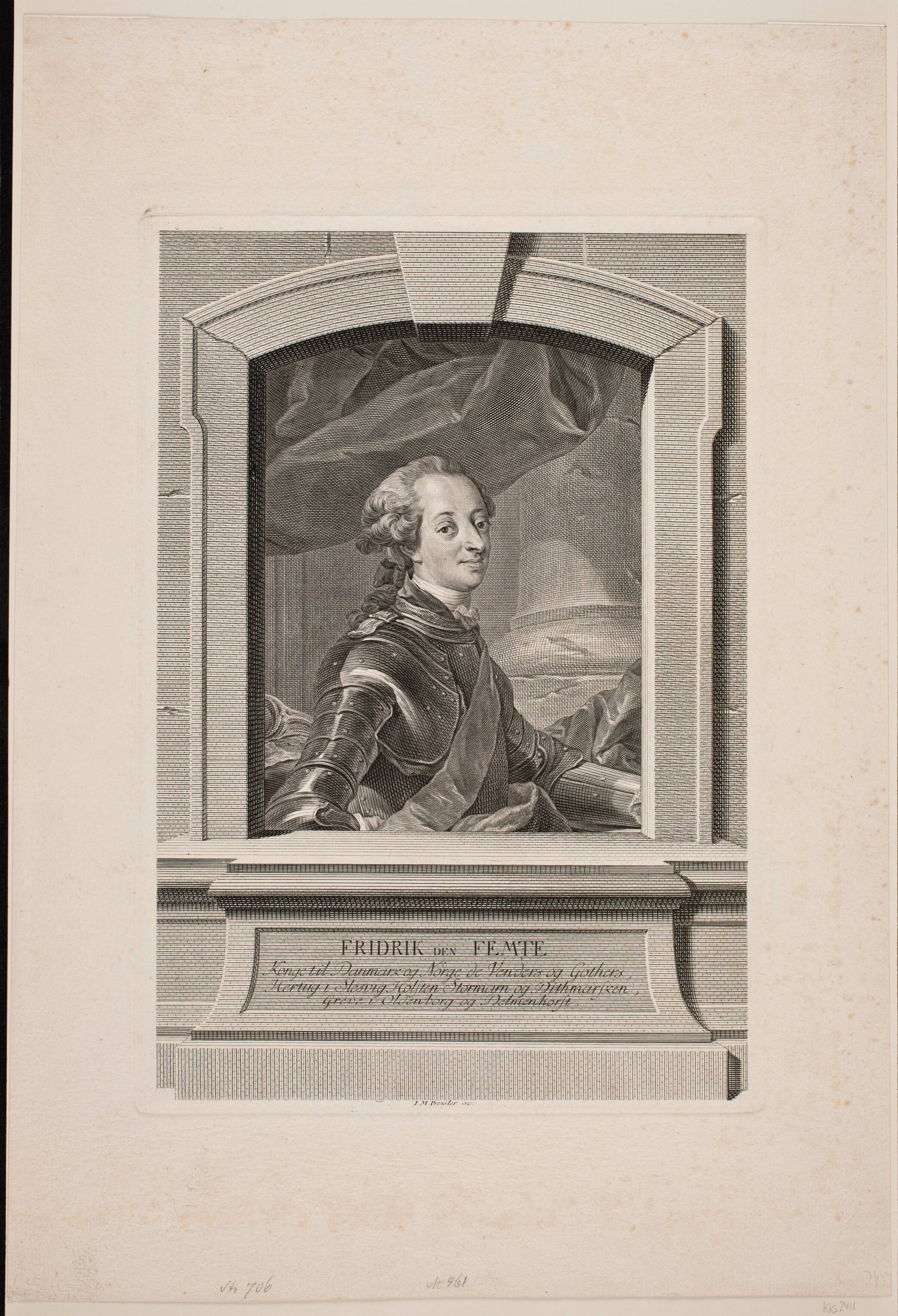 Kong Frederik V, J.M. Preisler, 1768-1771