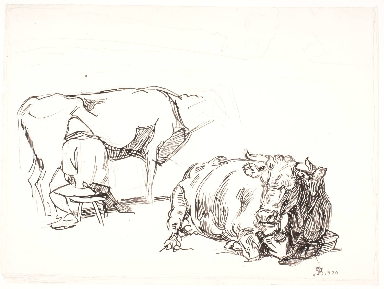 Malkning, Fritz Syberg, 1920