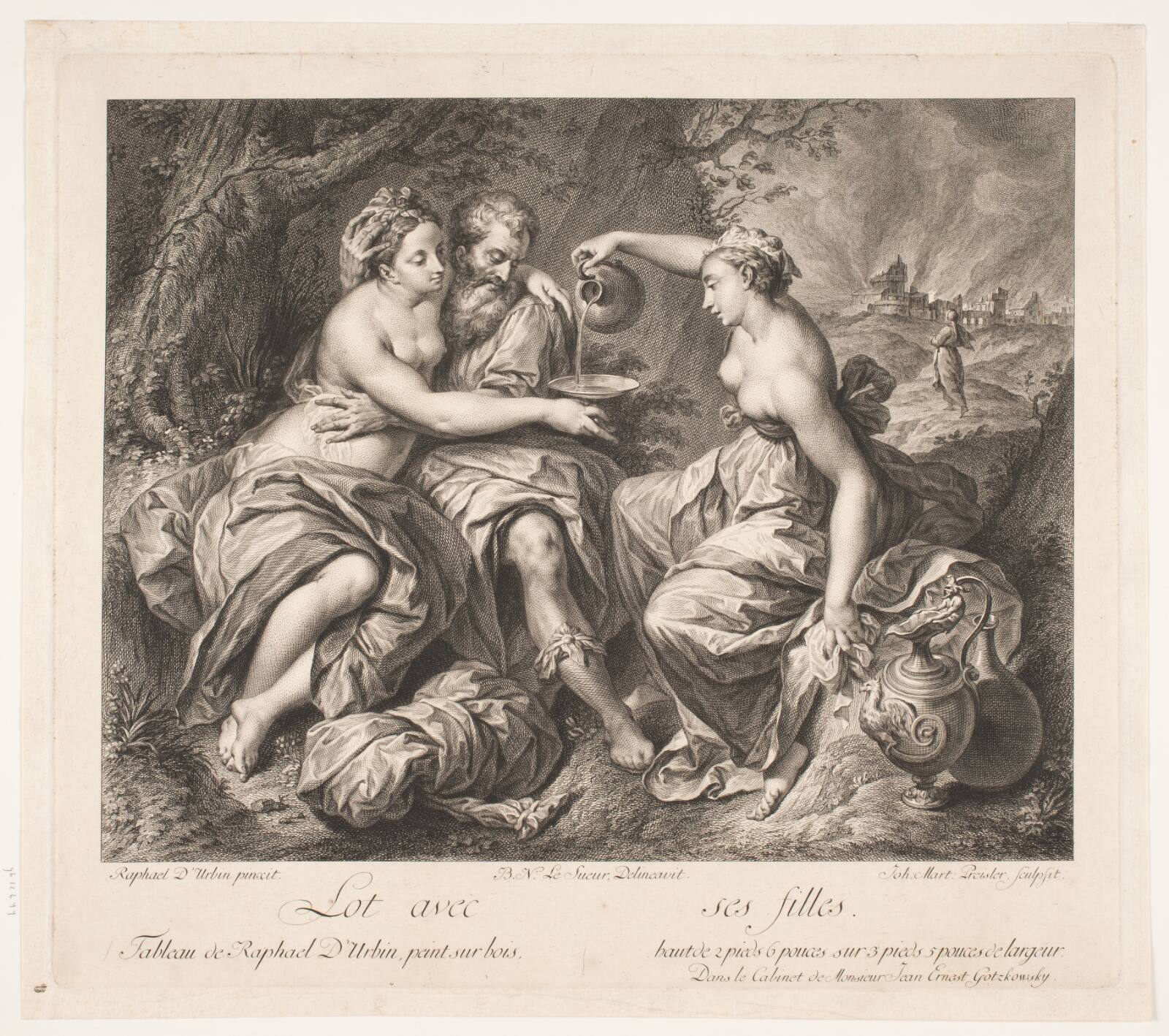 Lot og hans døtre, J.M. Preisler, 1735-1769
