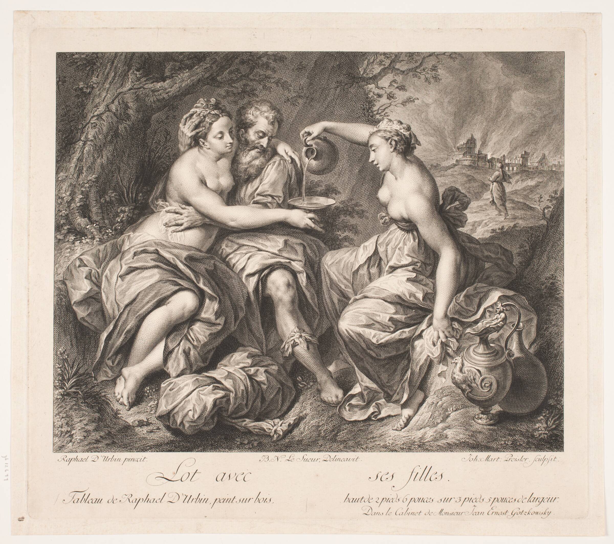Lot og hans døtre, J.M. Preisler, 1735-1769