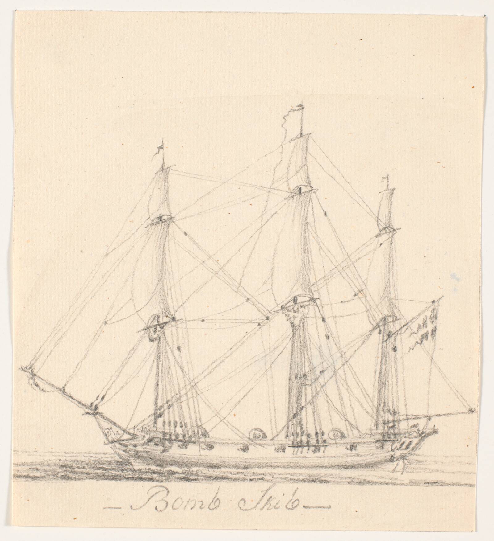 Bomb Skib med topsejl, C.A. Lorentzen, 1746-1828