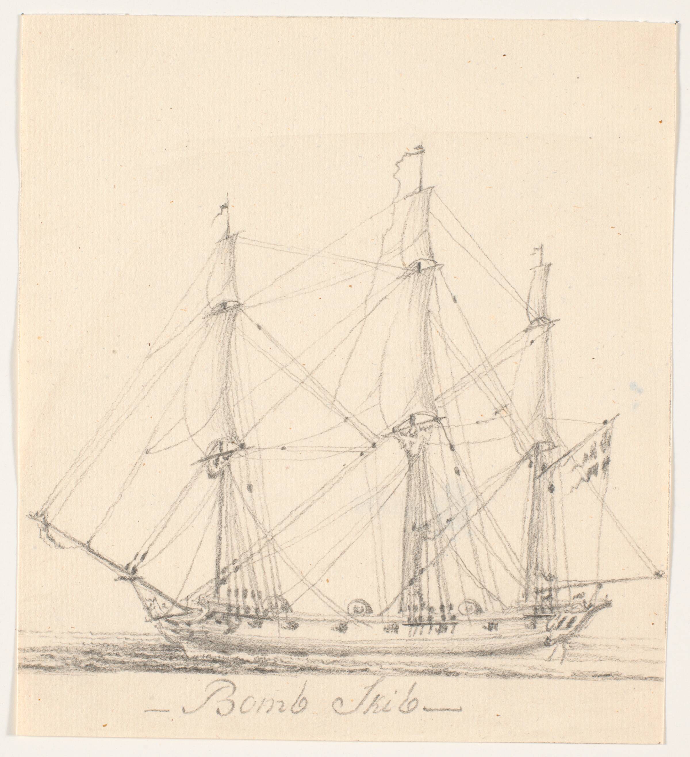 Bomb Skib med topsejl, C.A. Lorentzen, 1746-1828