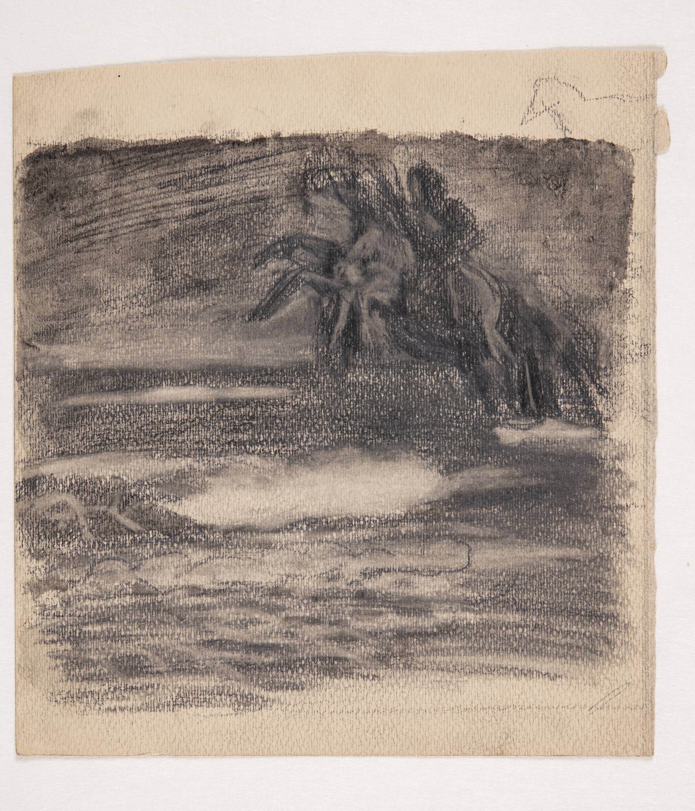 Stejlende hest over hav eller skyer, Oluf Hartmann, 1879-1910