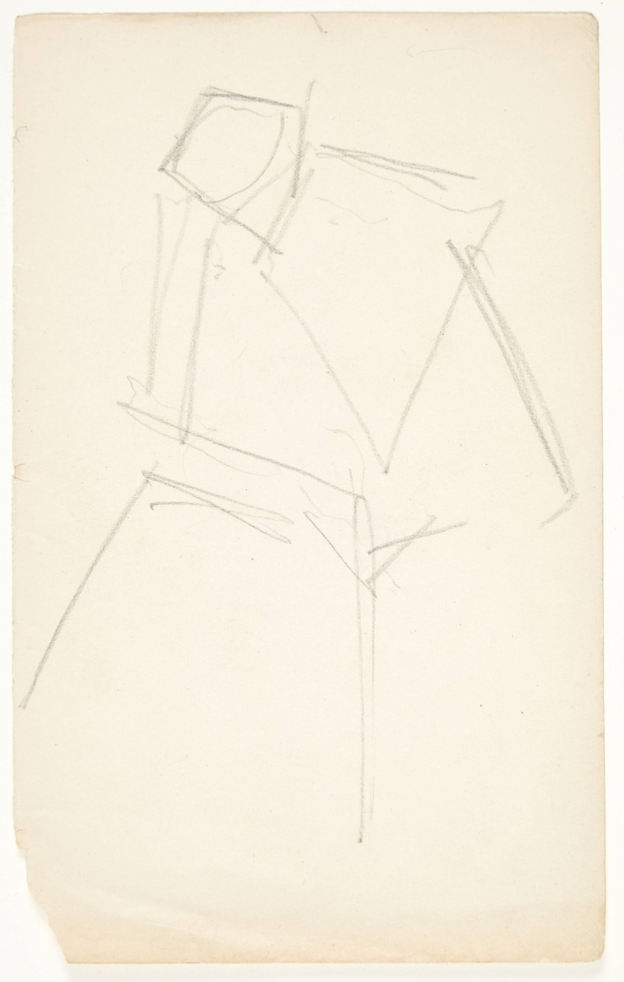 Siddende mandlig model, vendt mod venstre, hovedet støttet i højre hånd, Edvard Weie, 1908-1912