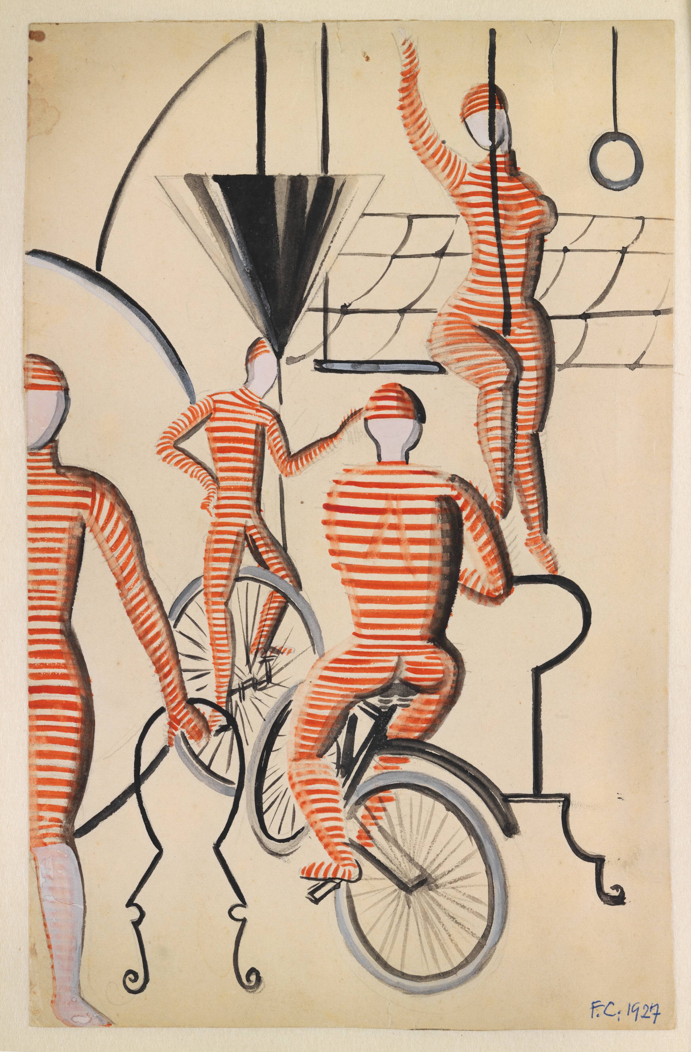 Artister i stribet tøj, Franciska Clausen, 1927