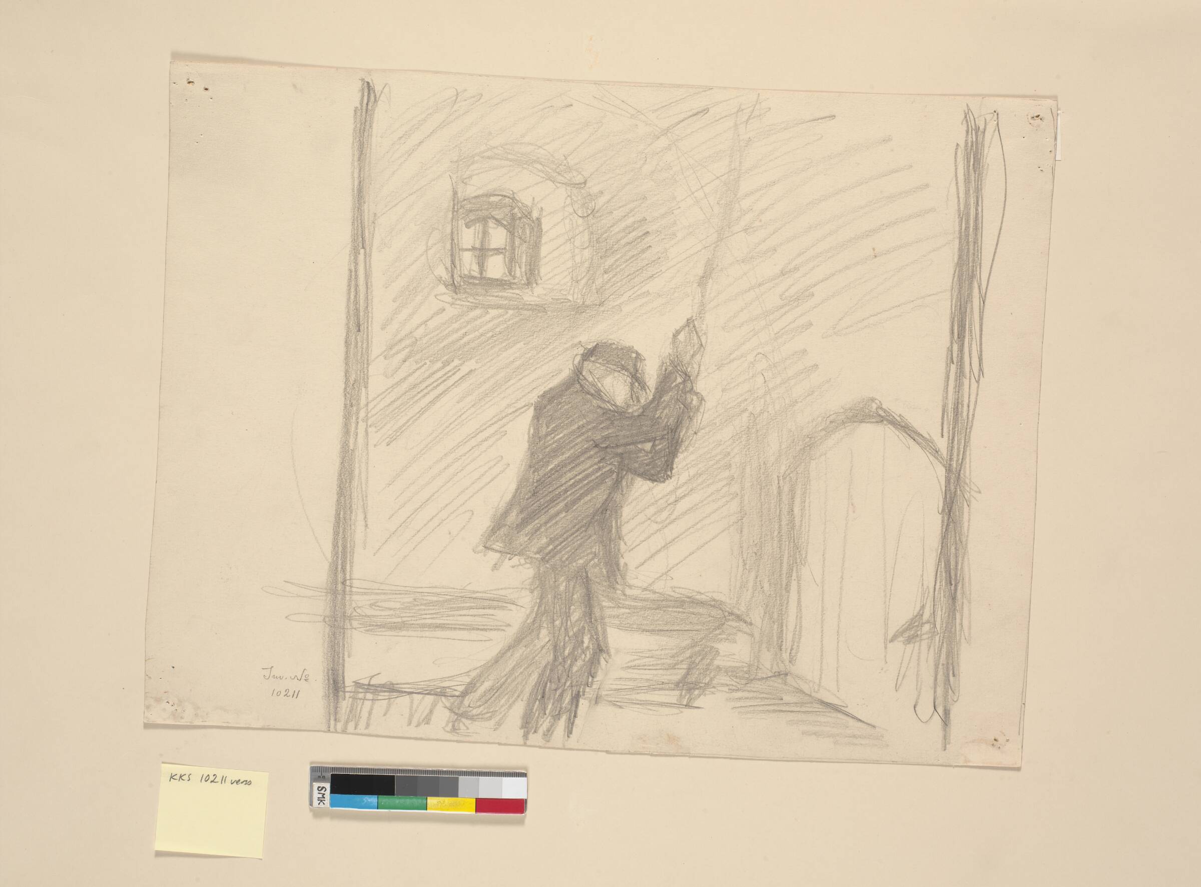 En klokker i et kirkerum, Niels Bjerre, 1918