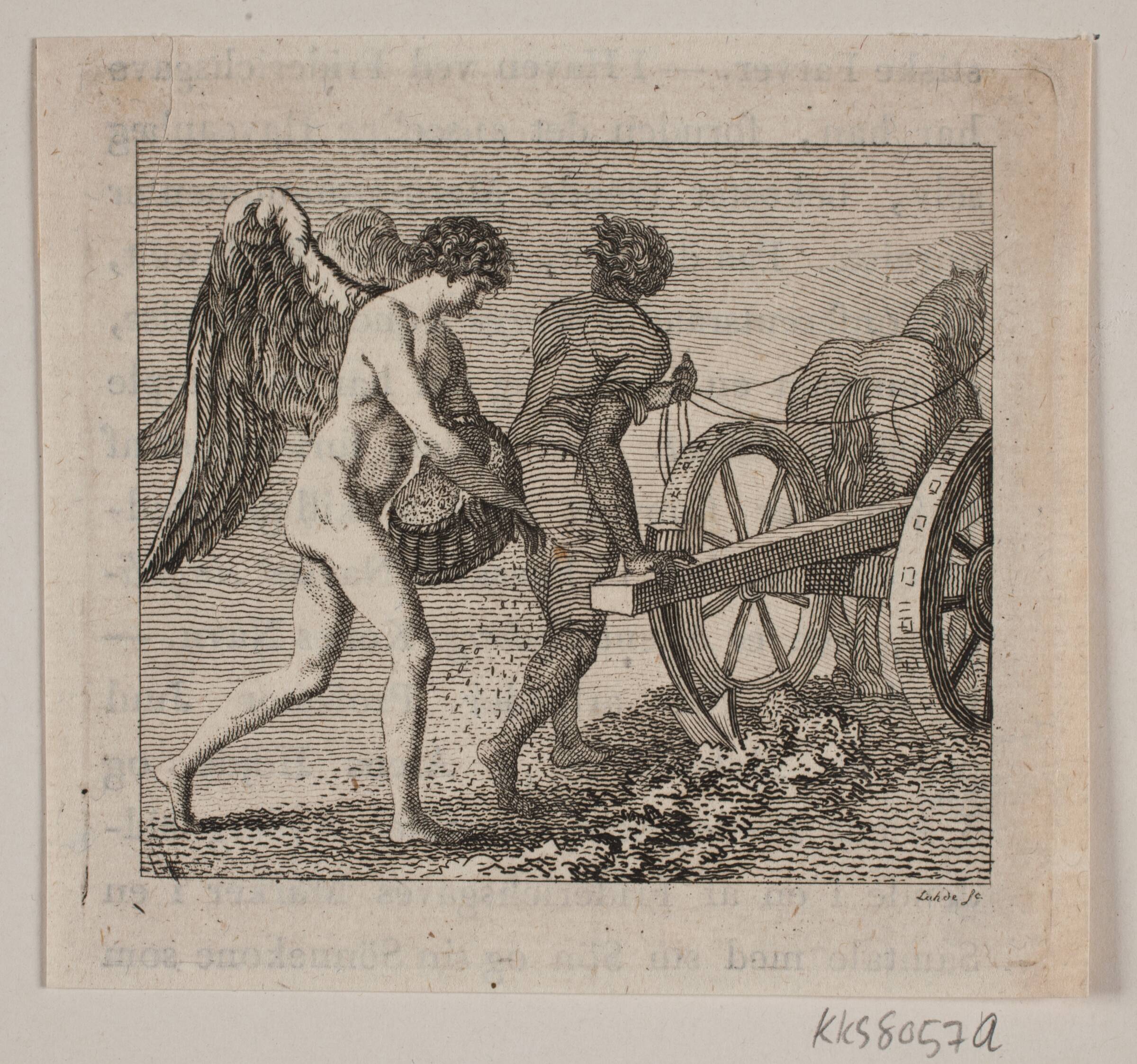Vinget genius følgende en pløjemand, Gerhard Ludvig Lahde, 1765-1833