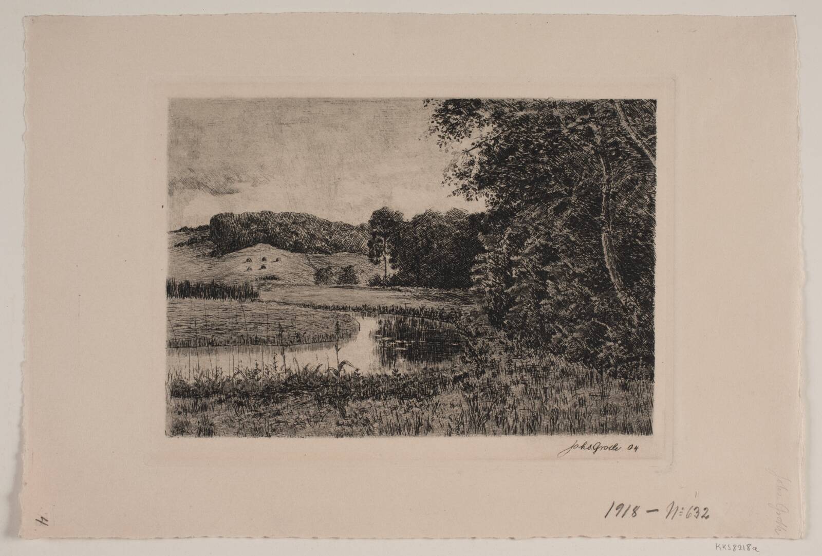 Landskab med å, Johannes Groth, 1904
