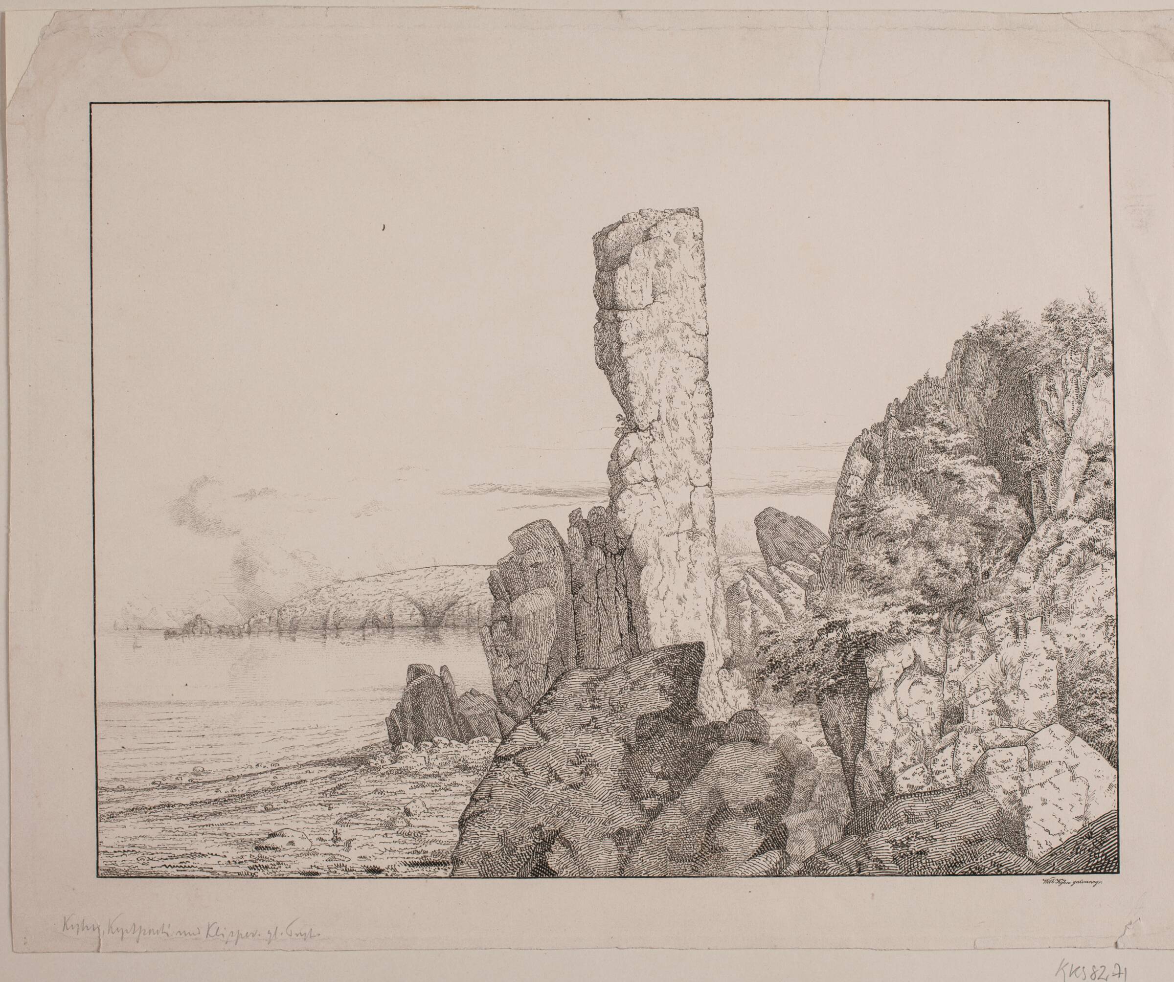Klippekyst på Bornholm, Vilhelm Kyhn, 1843