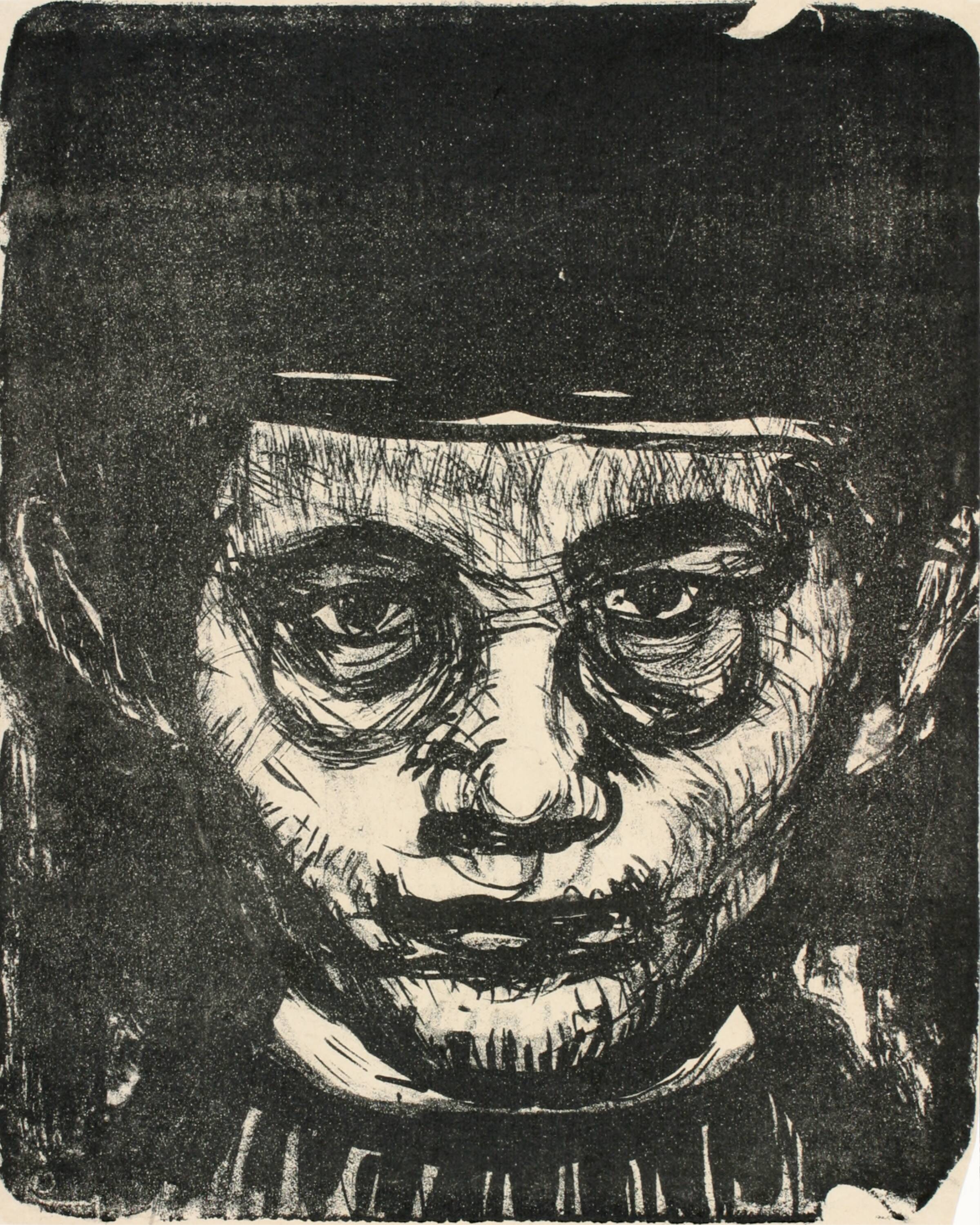 Frontalt selvportræt, Holger J. Jensen, 1920-1929