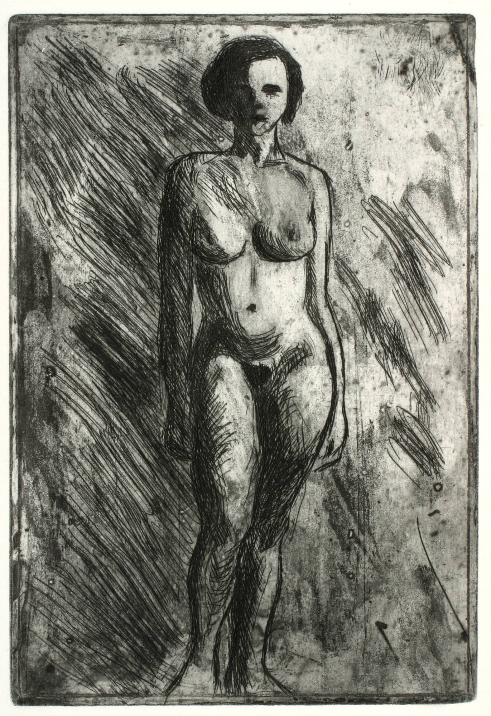 Stående nøgen kvindelig model, Kaj Ejstrup, 1934
