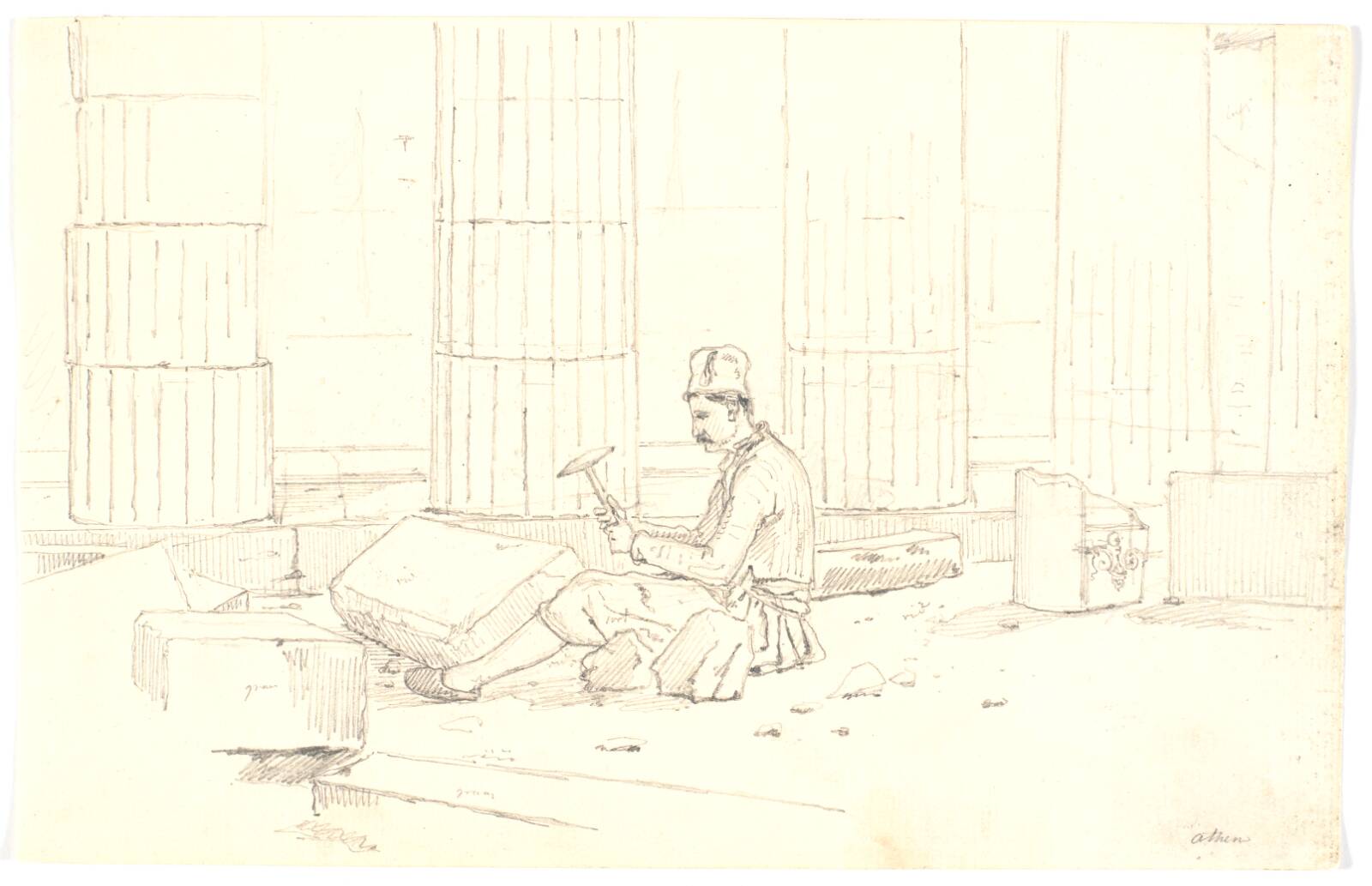 Stenhugger på Akropolis, Martinus Rørbye, 1835