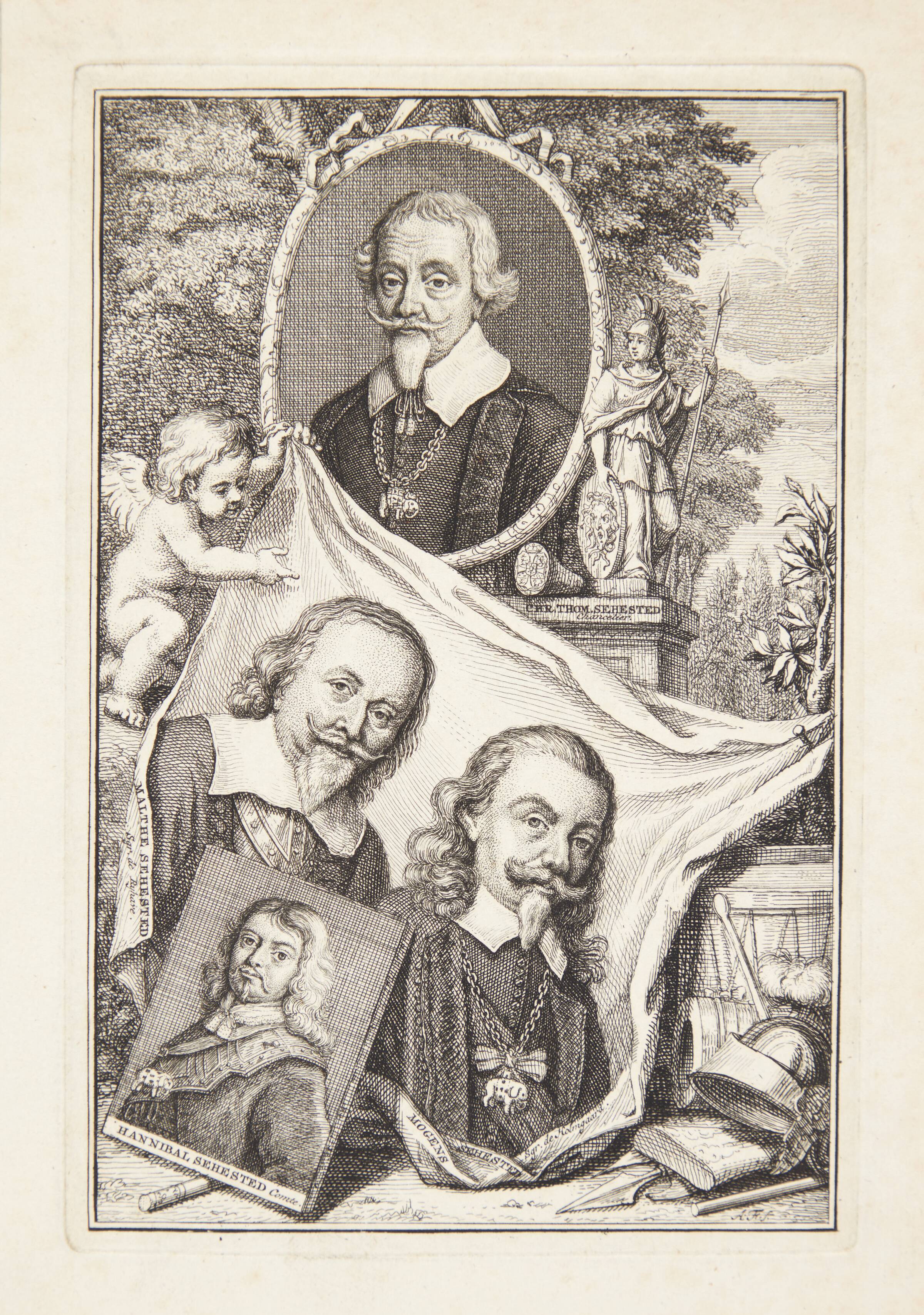 Gruppebilede af medlemmer af Sehested-slægten, Anna Folkema, 1746